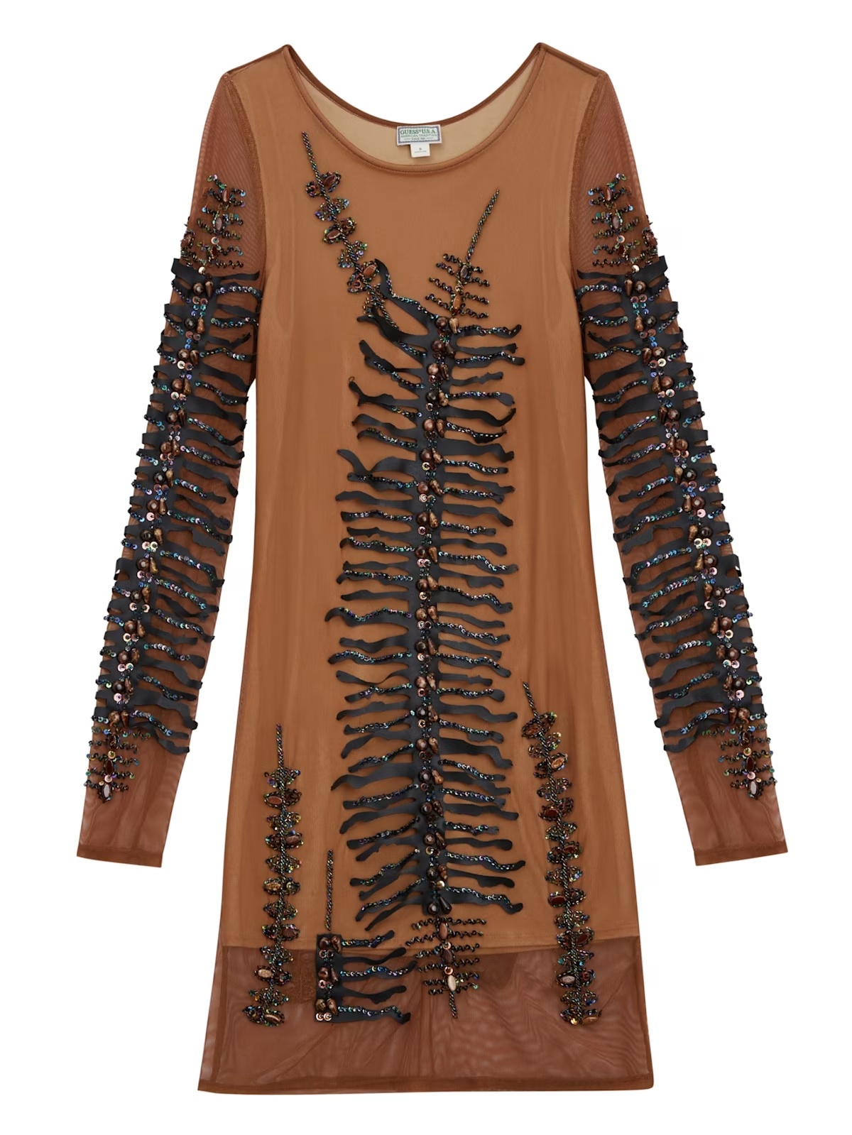 Mesh Dress - Brown