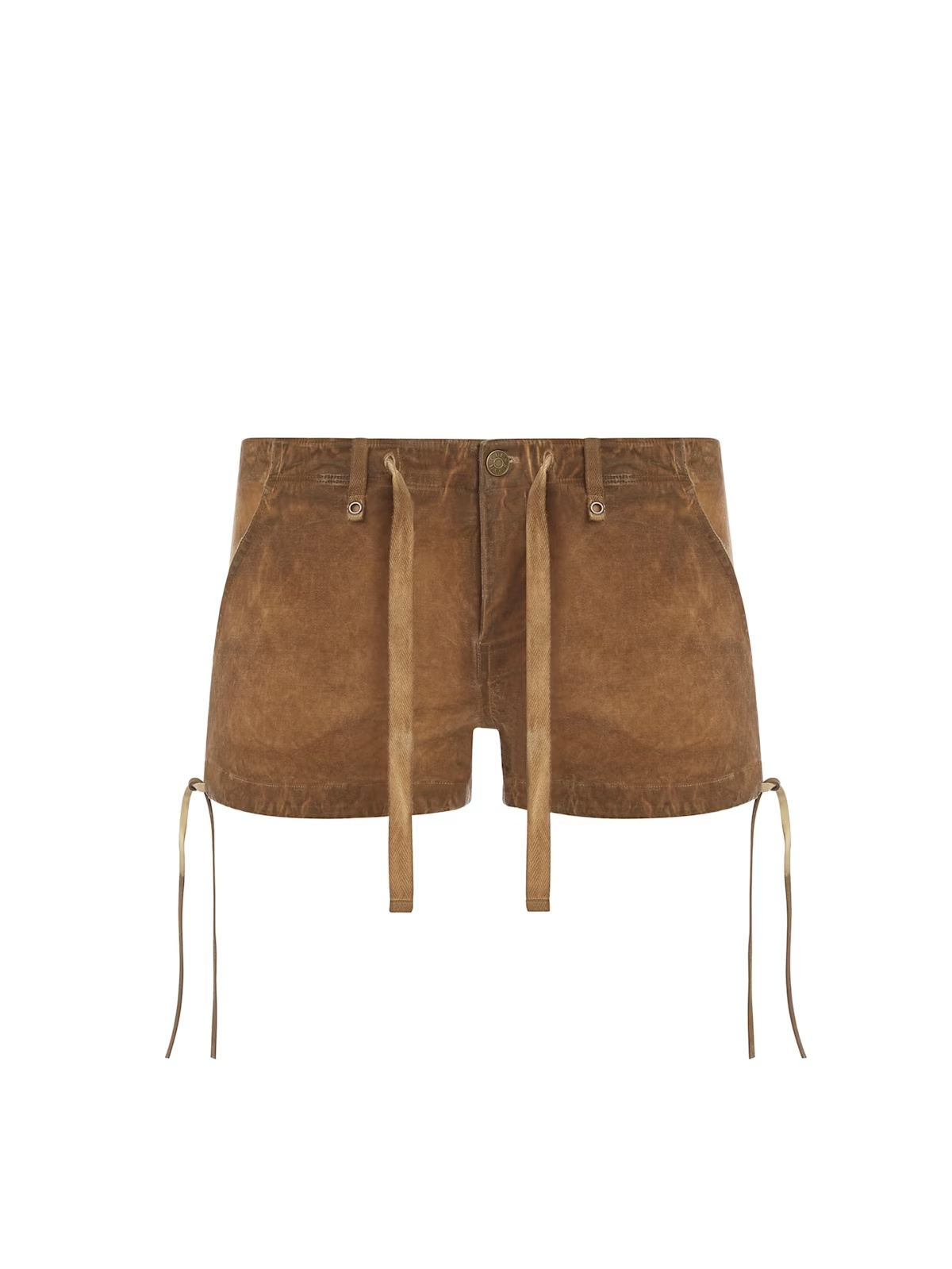 Washed Canvas Shorts - Brown
