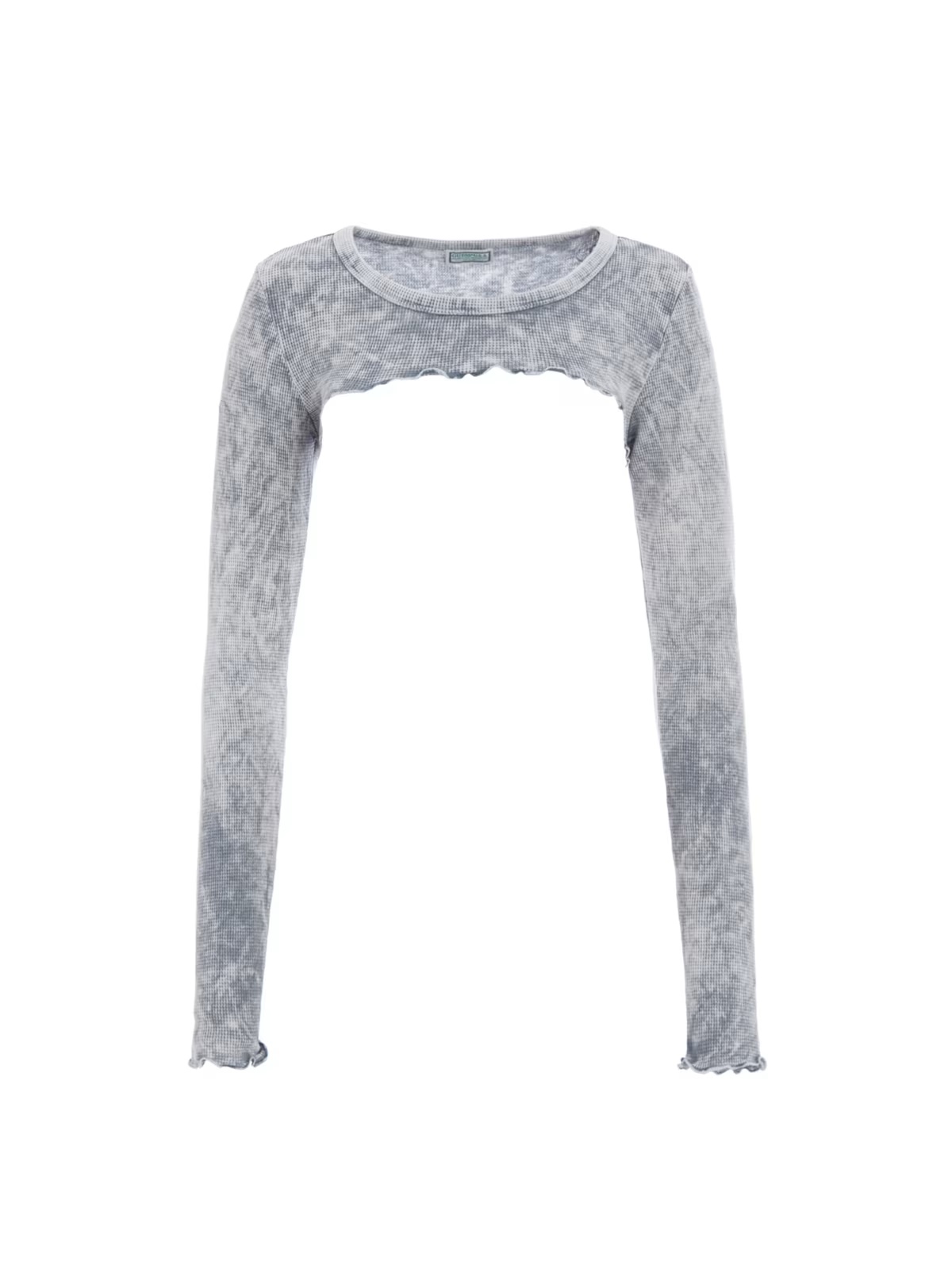 Aged Waffle Crop Top - Gray