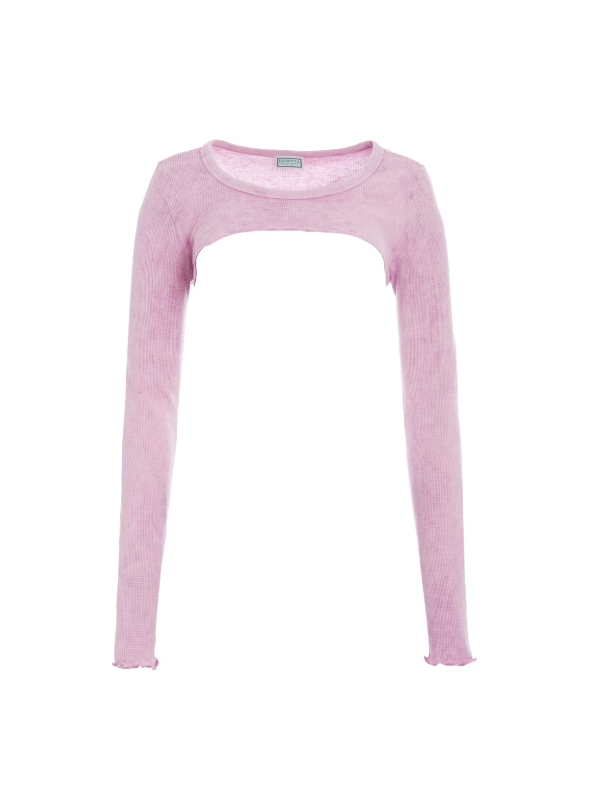 Aged Waffle Crop Top - Pink