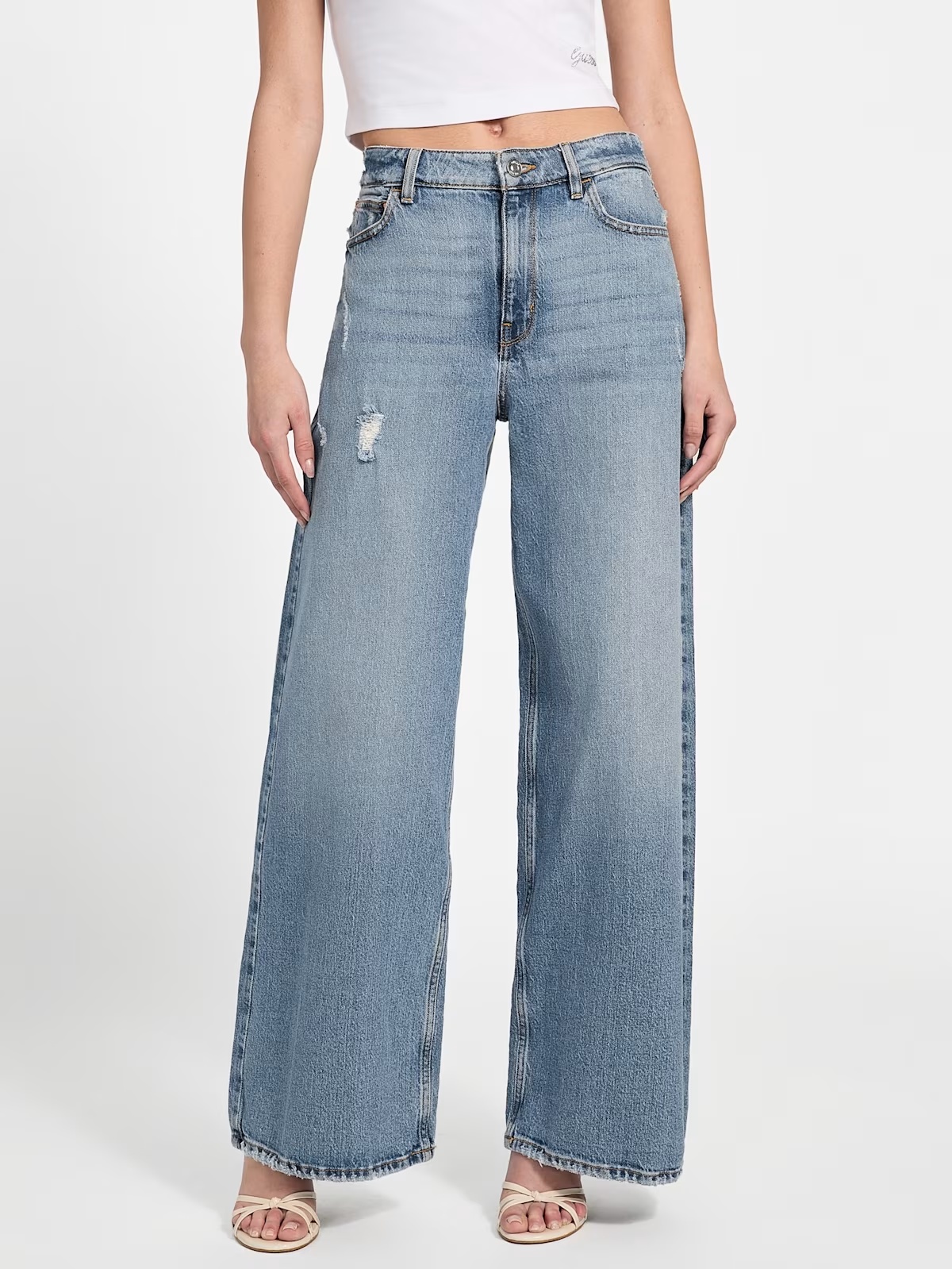 Eco Bellflower Wide-Leg Jeans - Blue