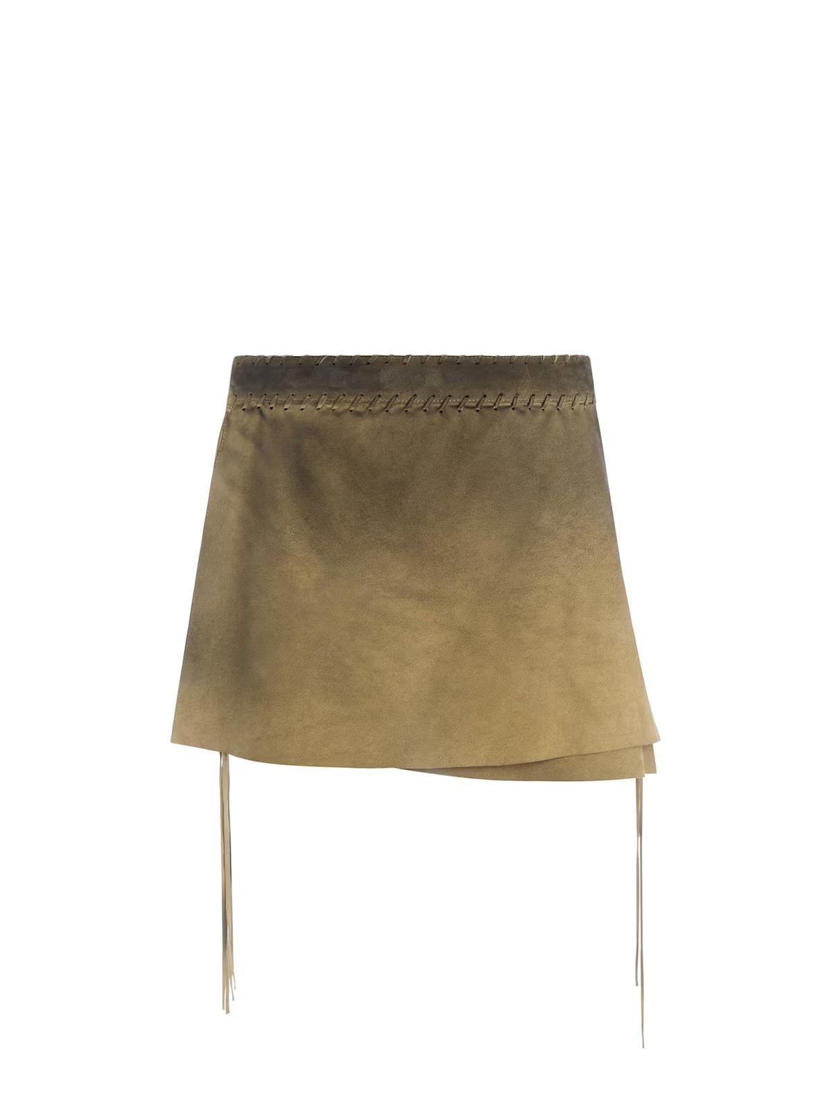 washed suede skirt - Brown
