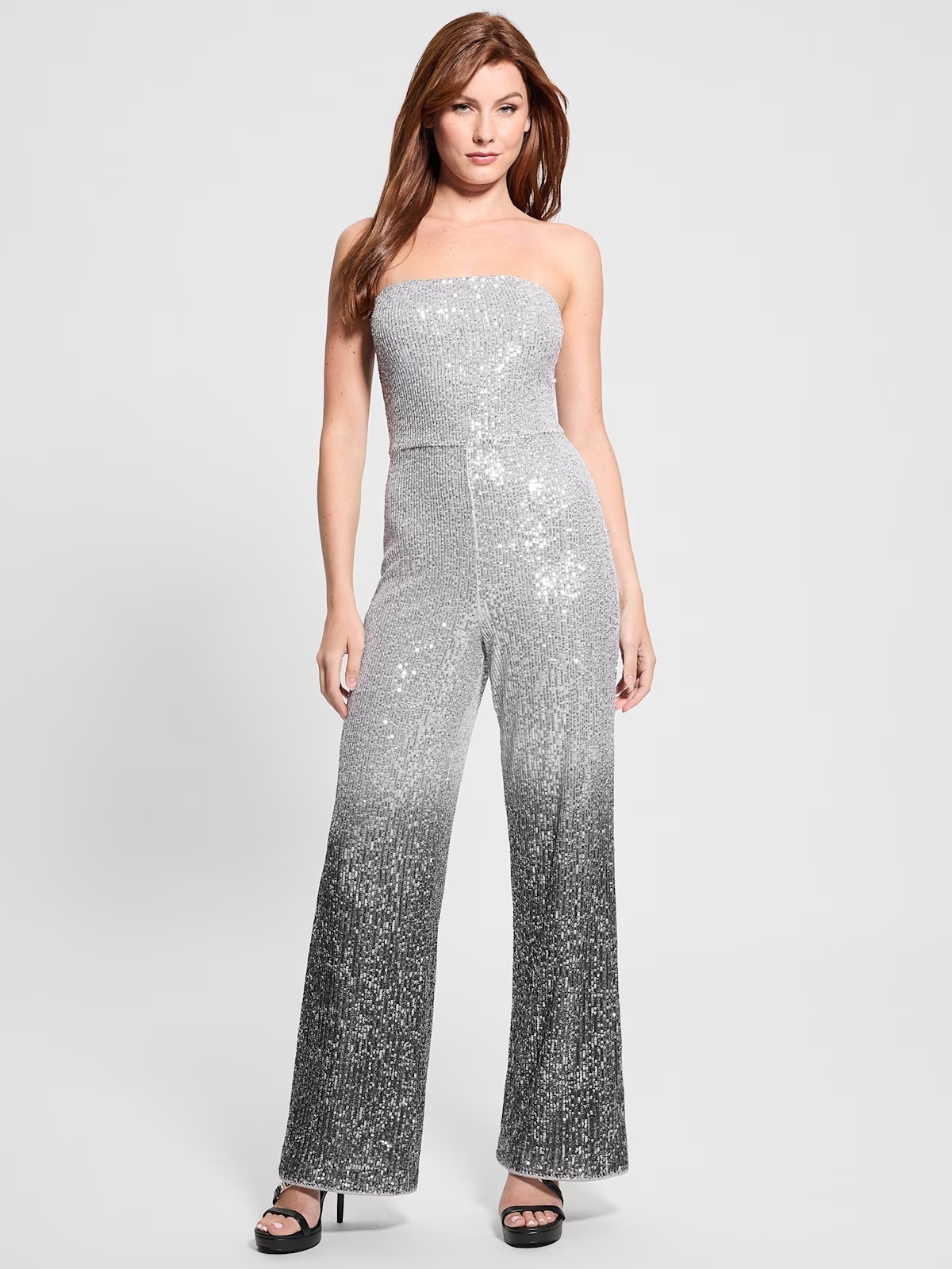 Gini Ombre Sequin Jumpsuit - Silver