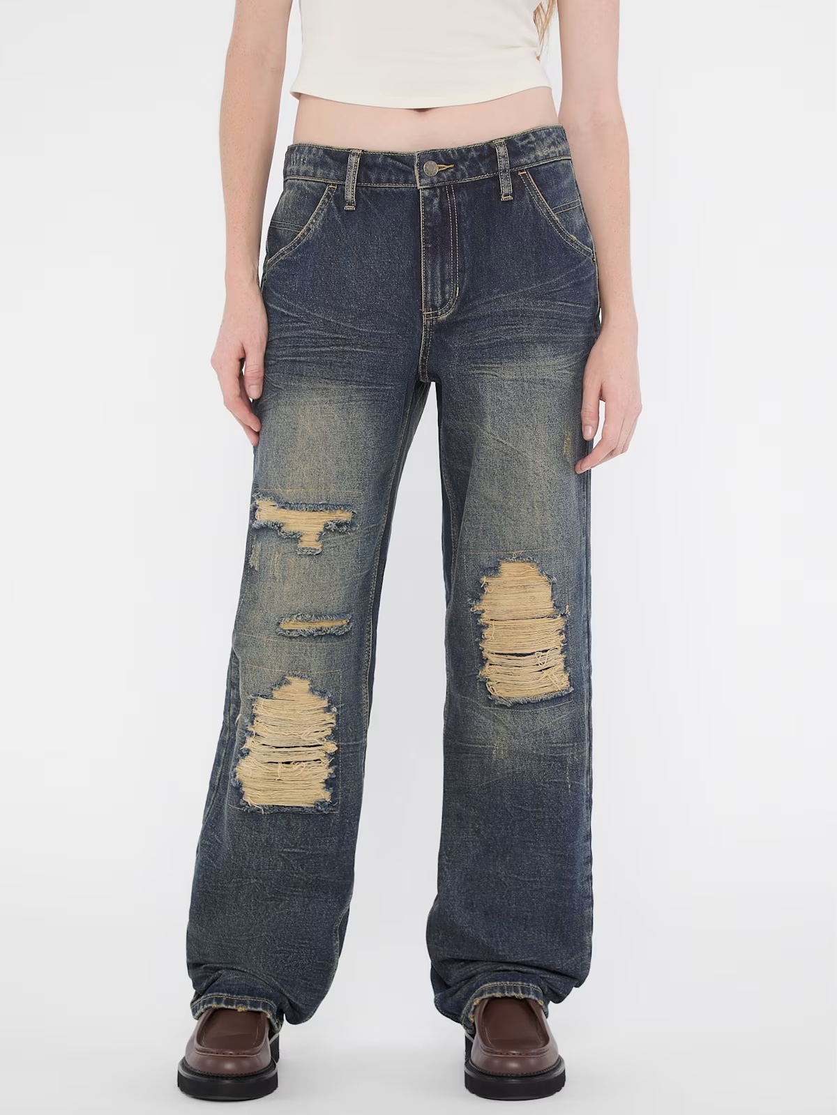 GUESS Originals Distressed Carpenter Jeans - Blue