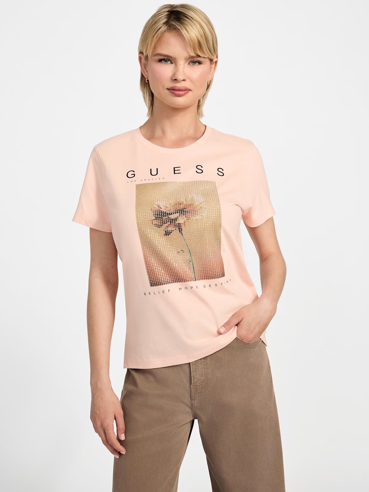 Strass Picture Tee - Pink