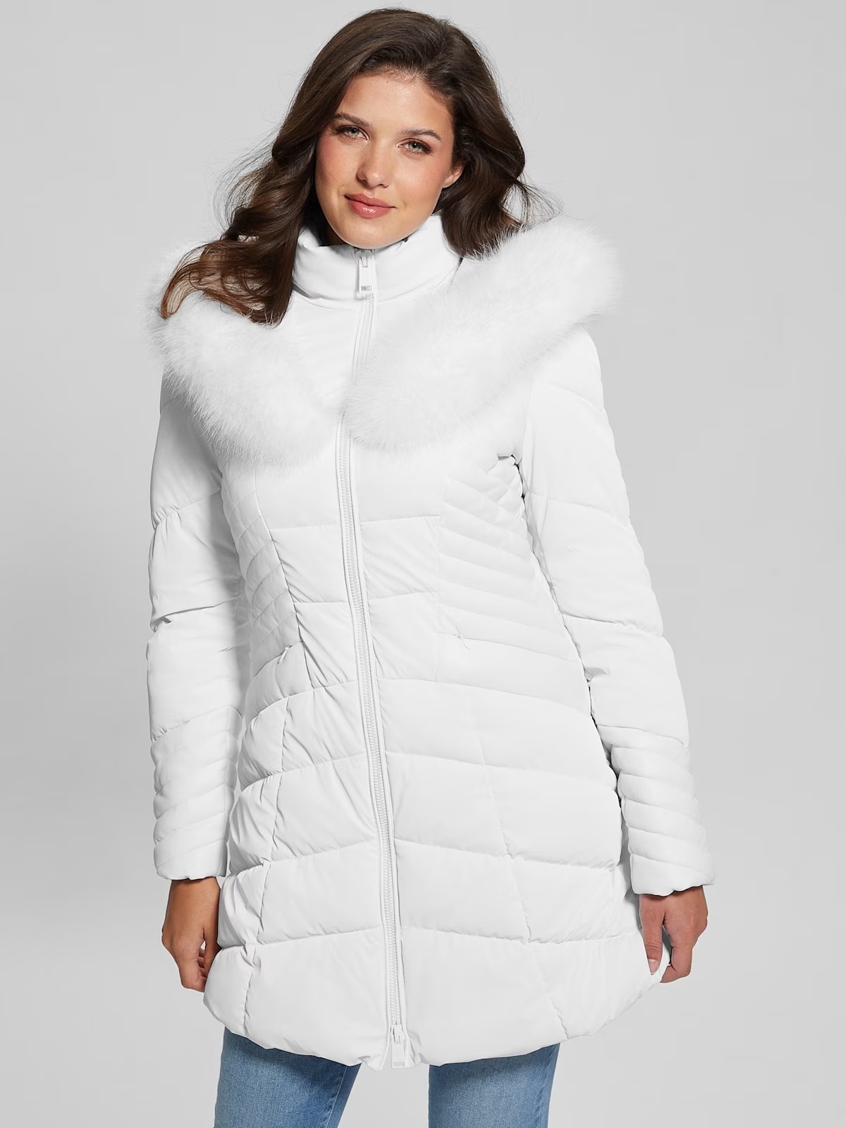 Oxana Hooded Puffer Coat - White