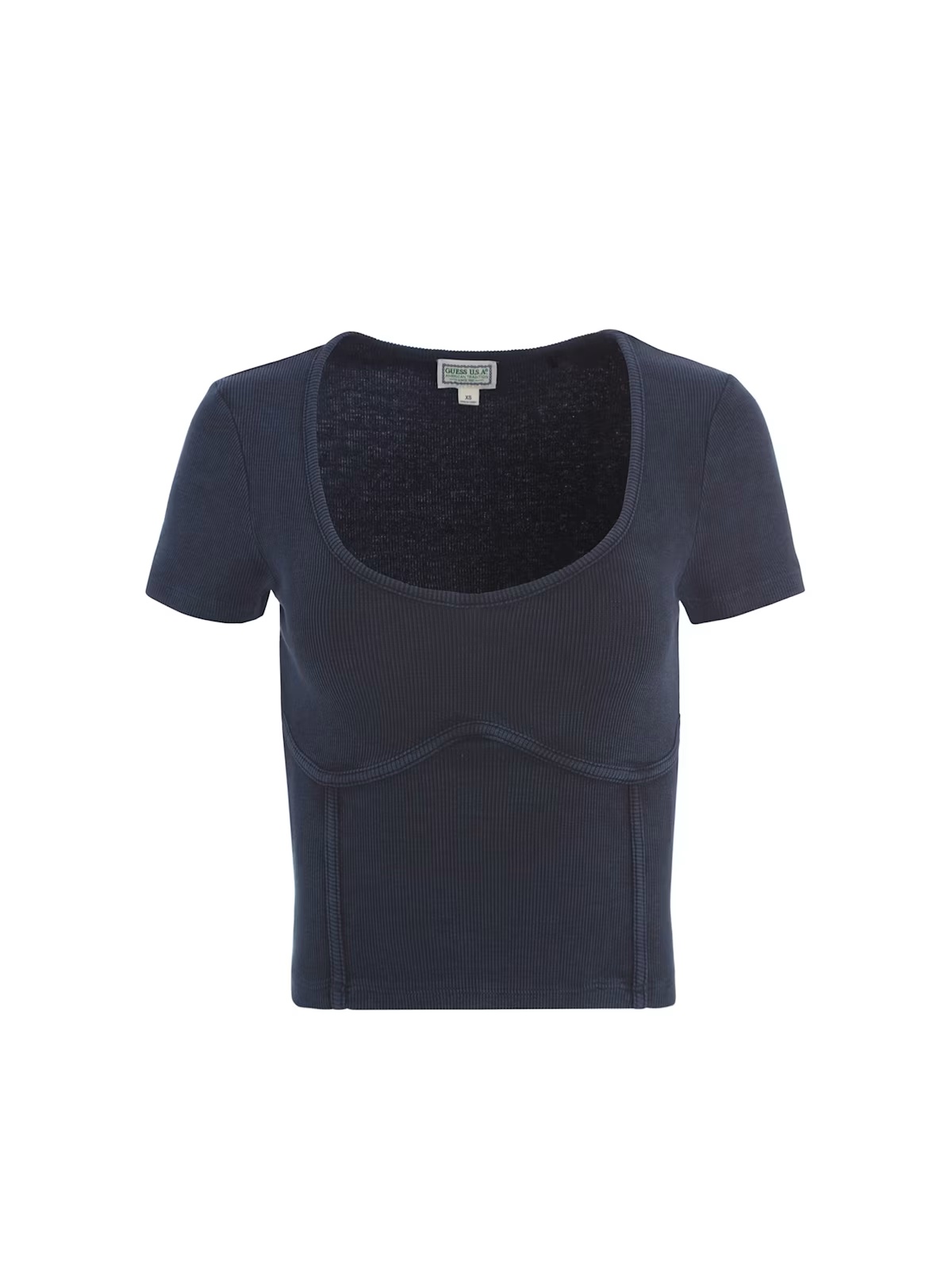 washed rib top - Blue
