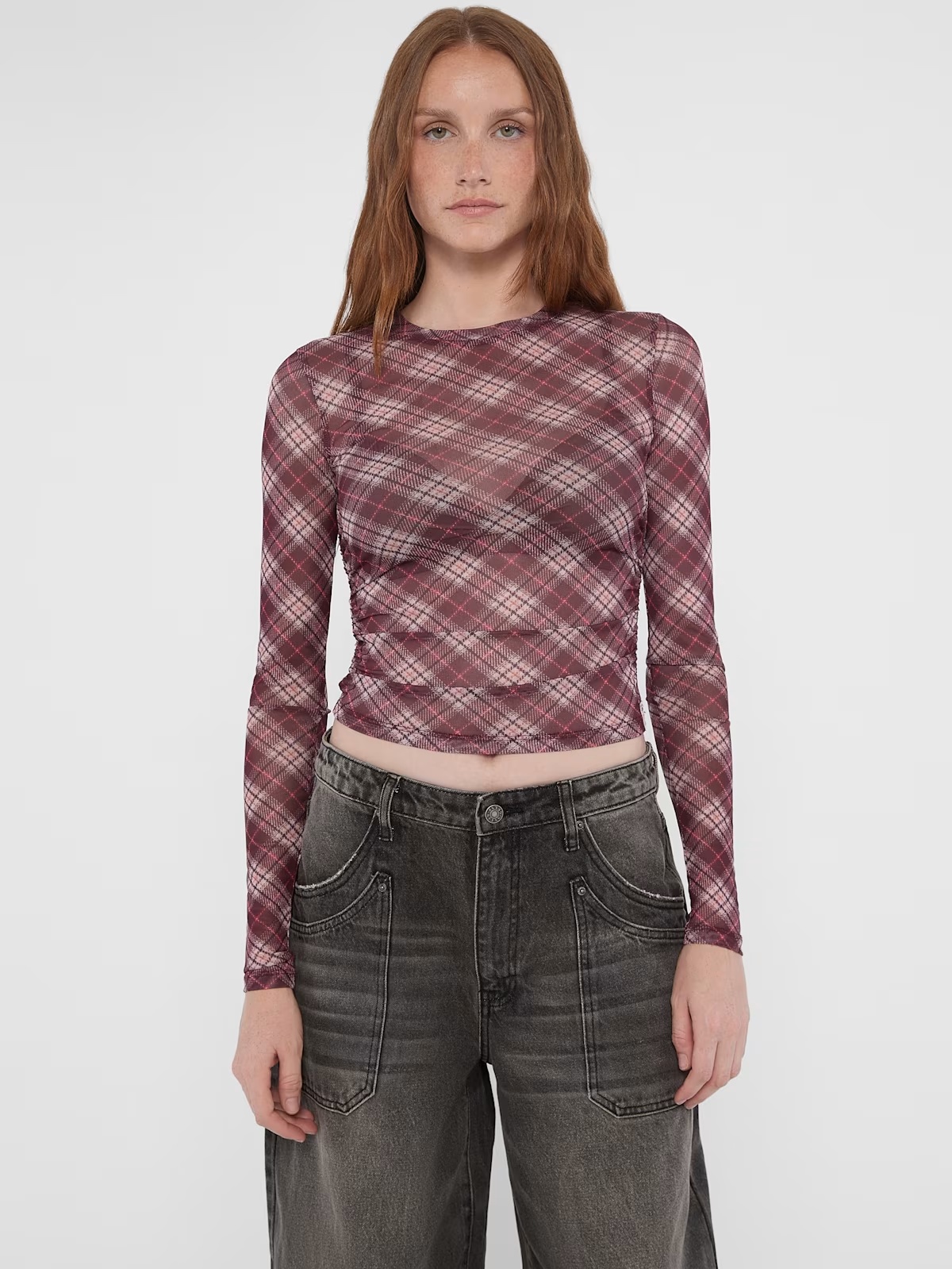 GUESS Originals Printed Mesh Top - Red