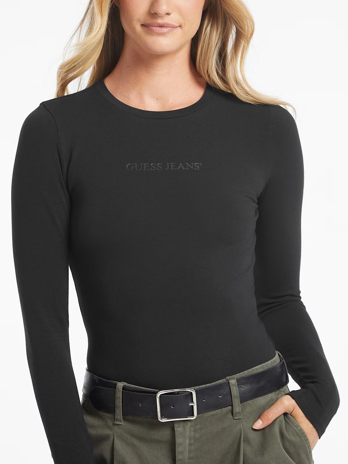 Embroidered Logo Bodysuit - Black