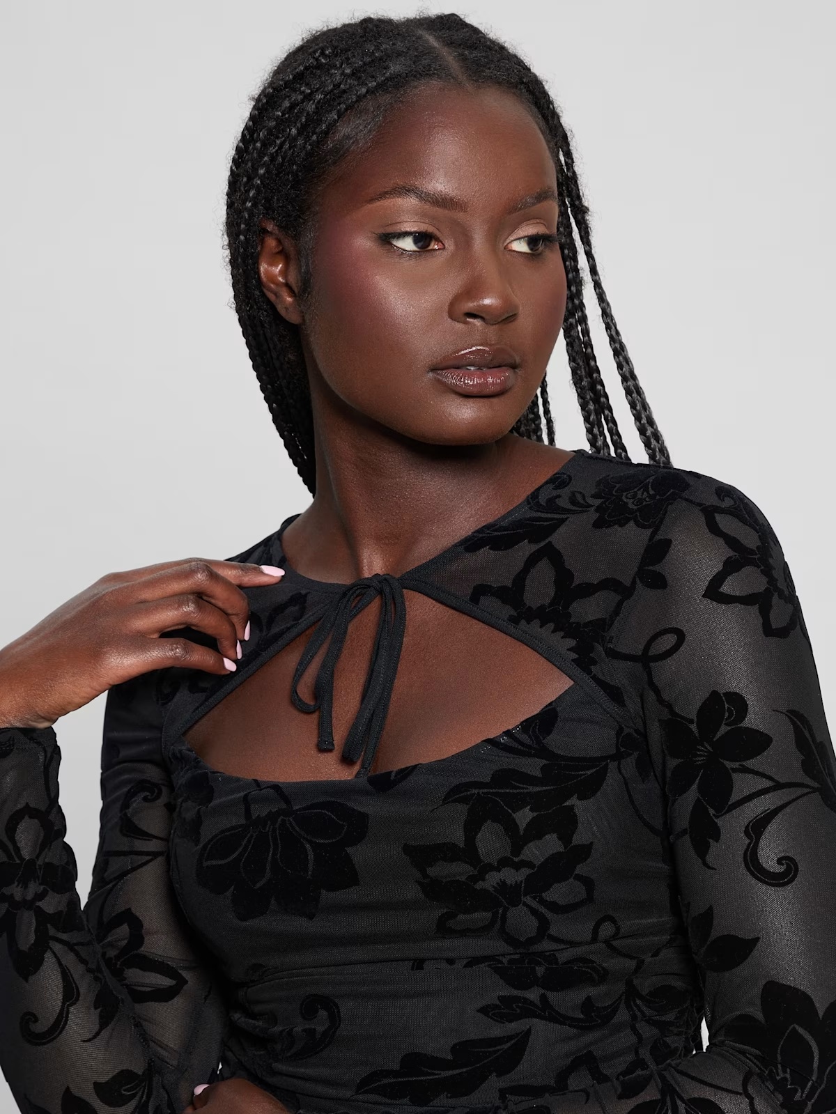 Larissa Tie-Front Top - Black