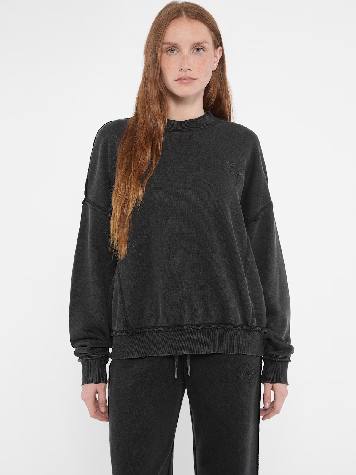 GUESS Originals Distressed Pullover - Black