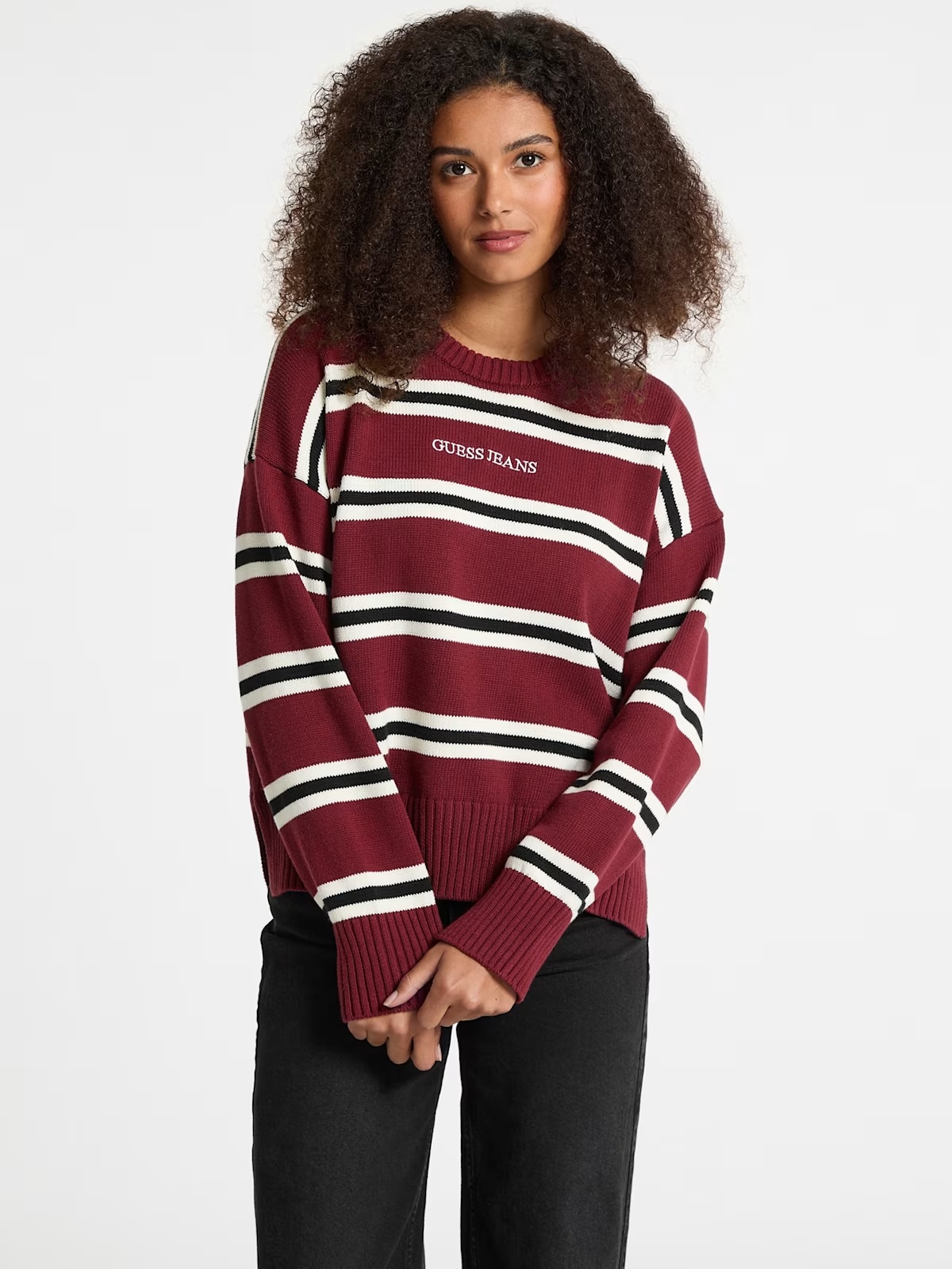 Striped Logo Sweater - Red