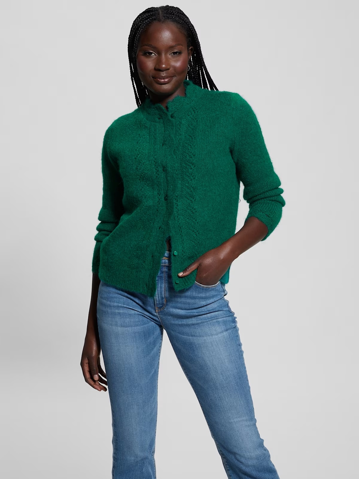 Eco Macie Crochet Cardigan - Green