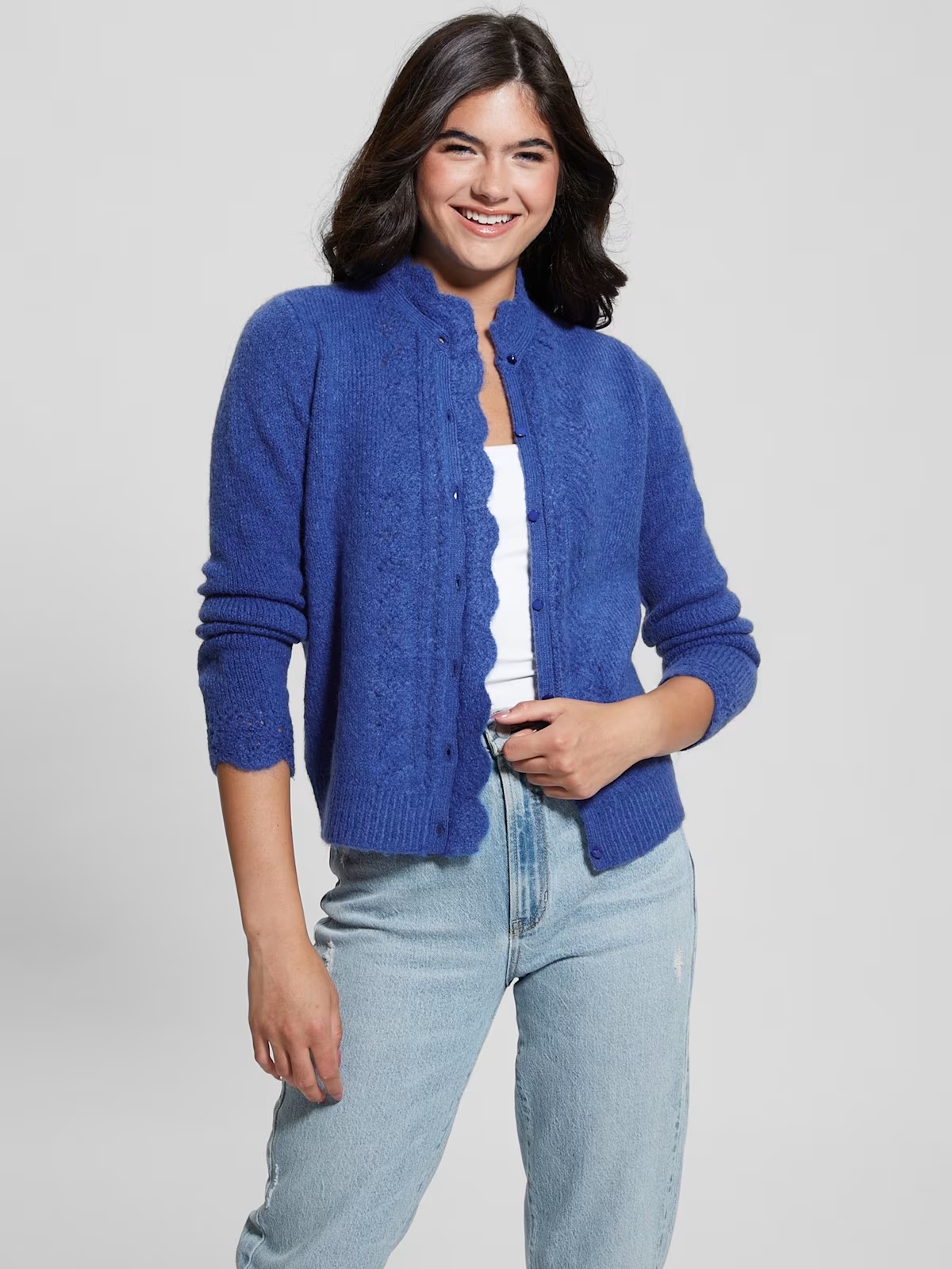 Eco Macie Crochet Cardigan - Blue
