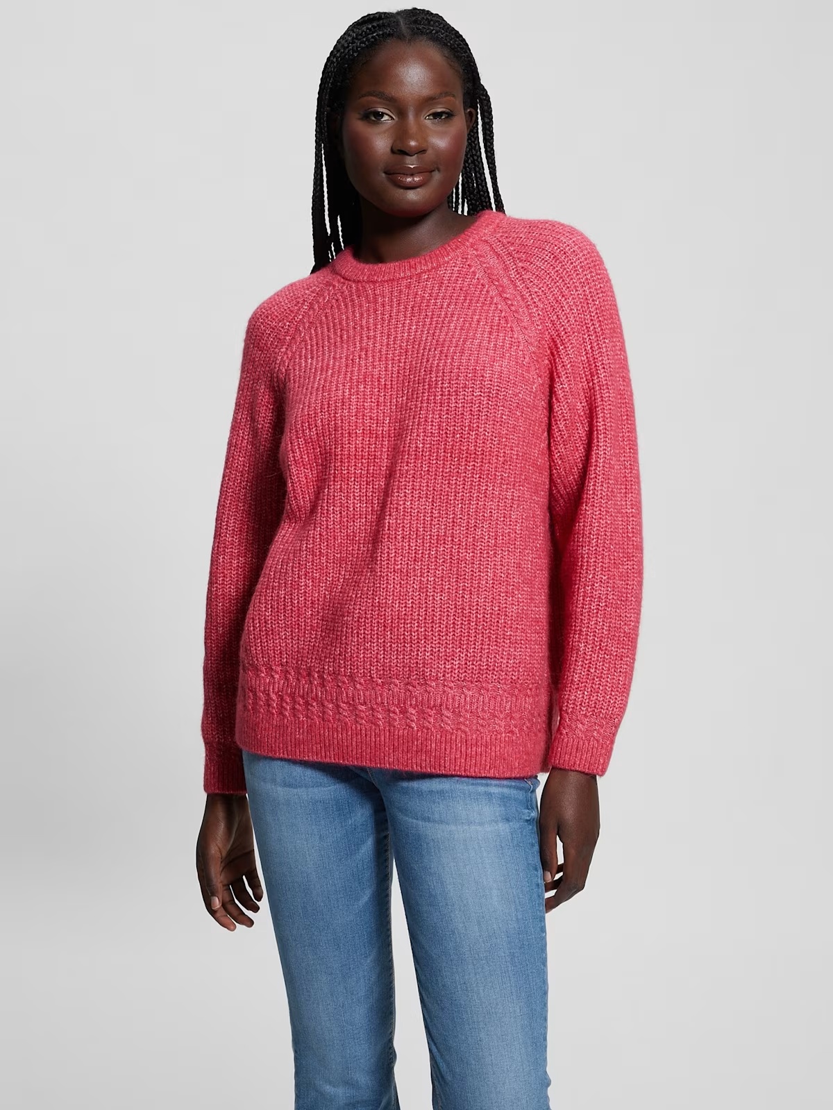 Margot Cable-Knit Sweater - Pink