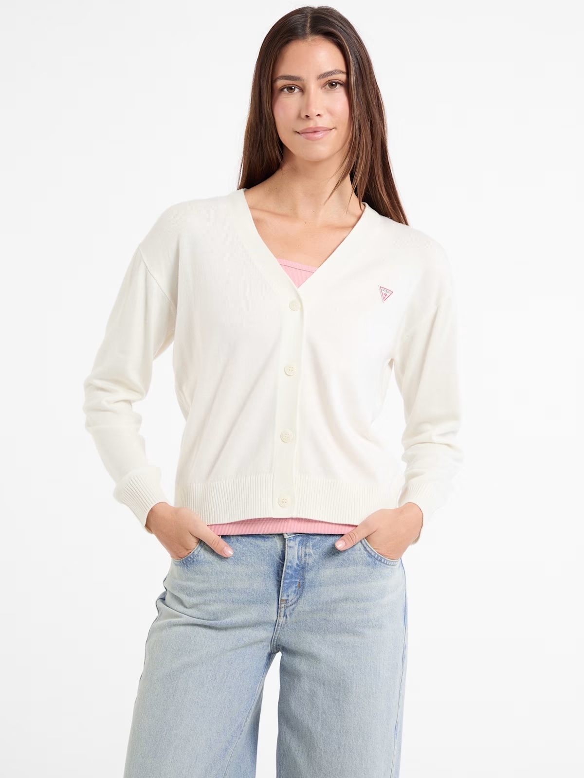 Silk and Wool-Blend Mini Triangle Cardigan - White