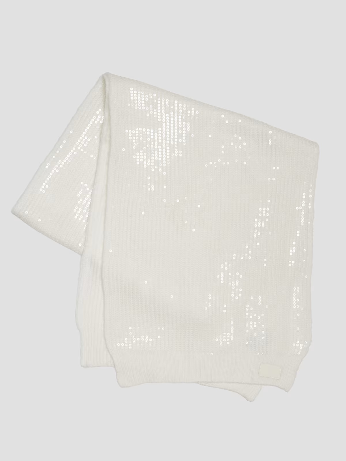 Riley Sequin Sweater Scarf - White