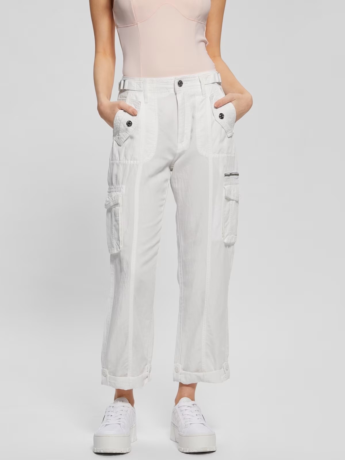 Nessi Linen Cargo Pants - White
