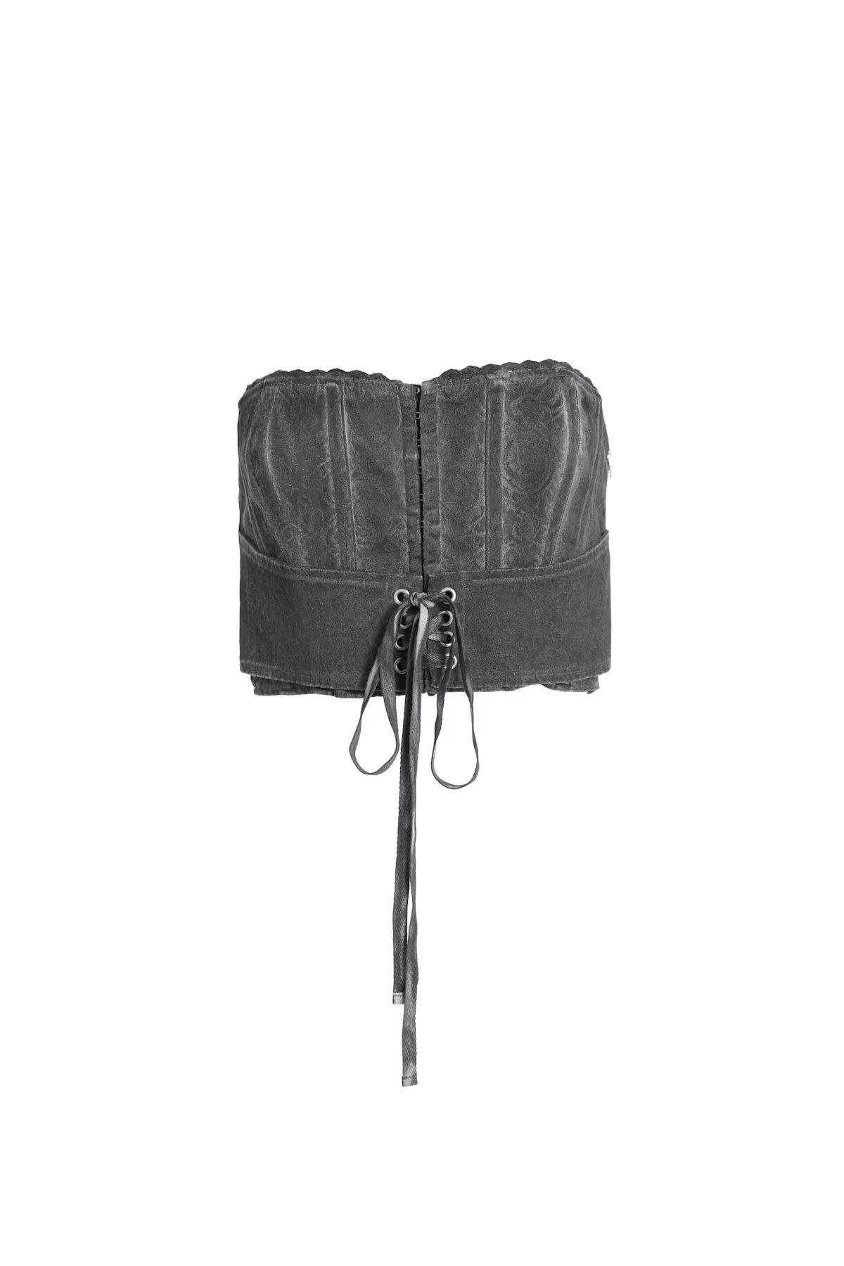 textured corset - Black