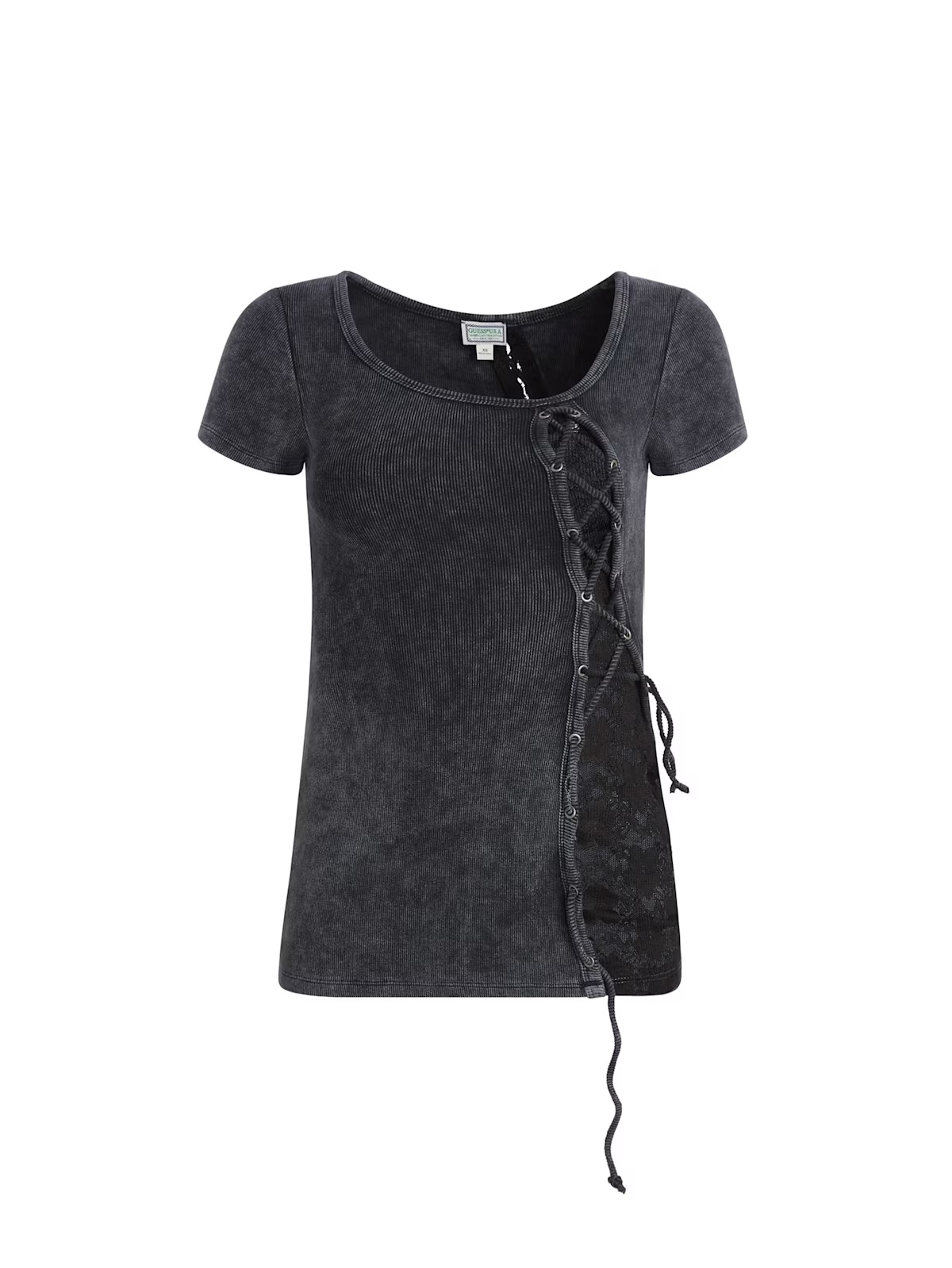 rib tie-top - Black