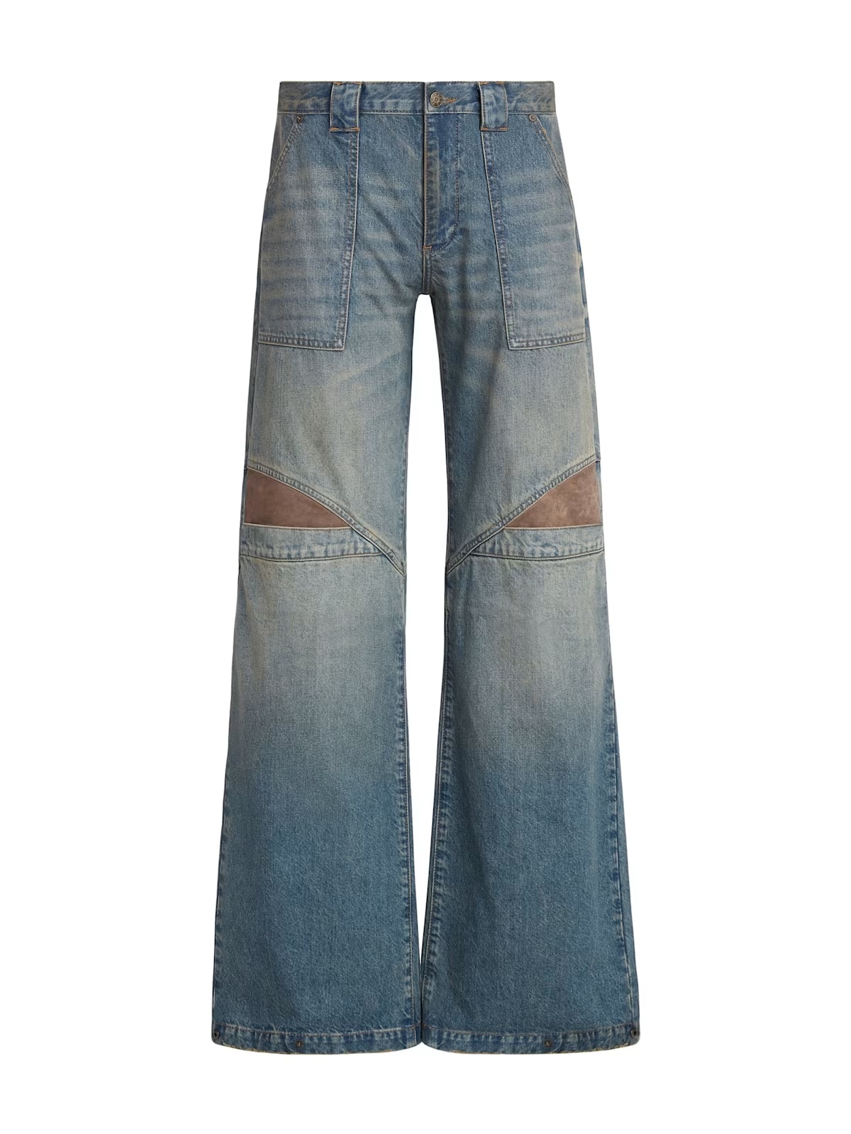 low-rise wide leg denim pants - Blue