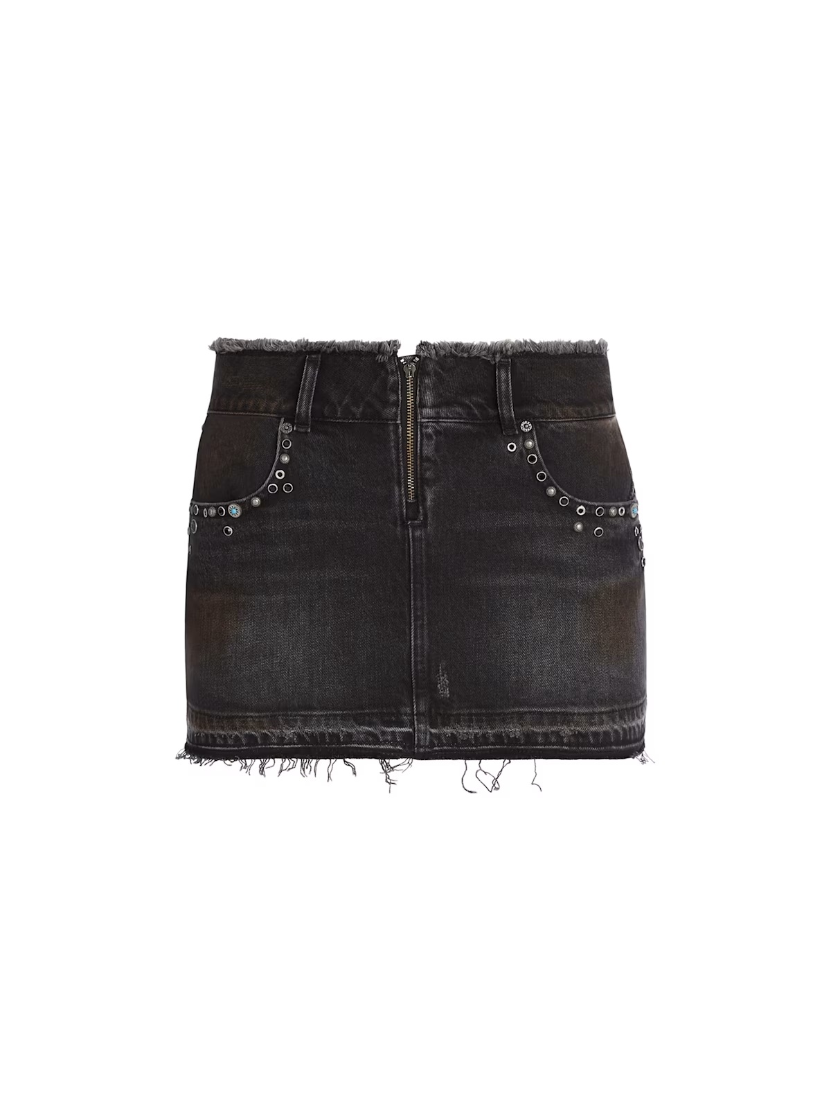 western denim skirt - Black