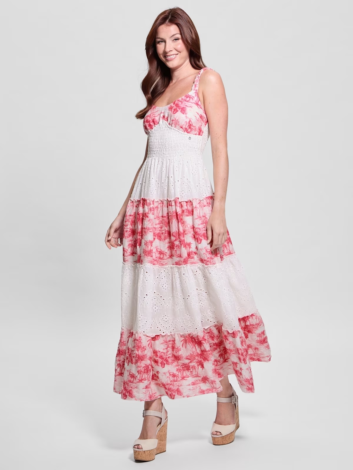 One Size Savina Linen Maxi Dress - Red