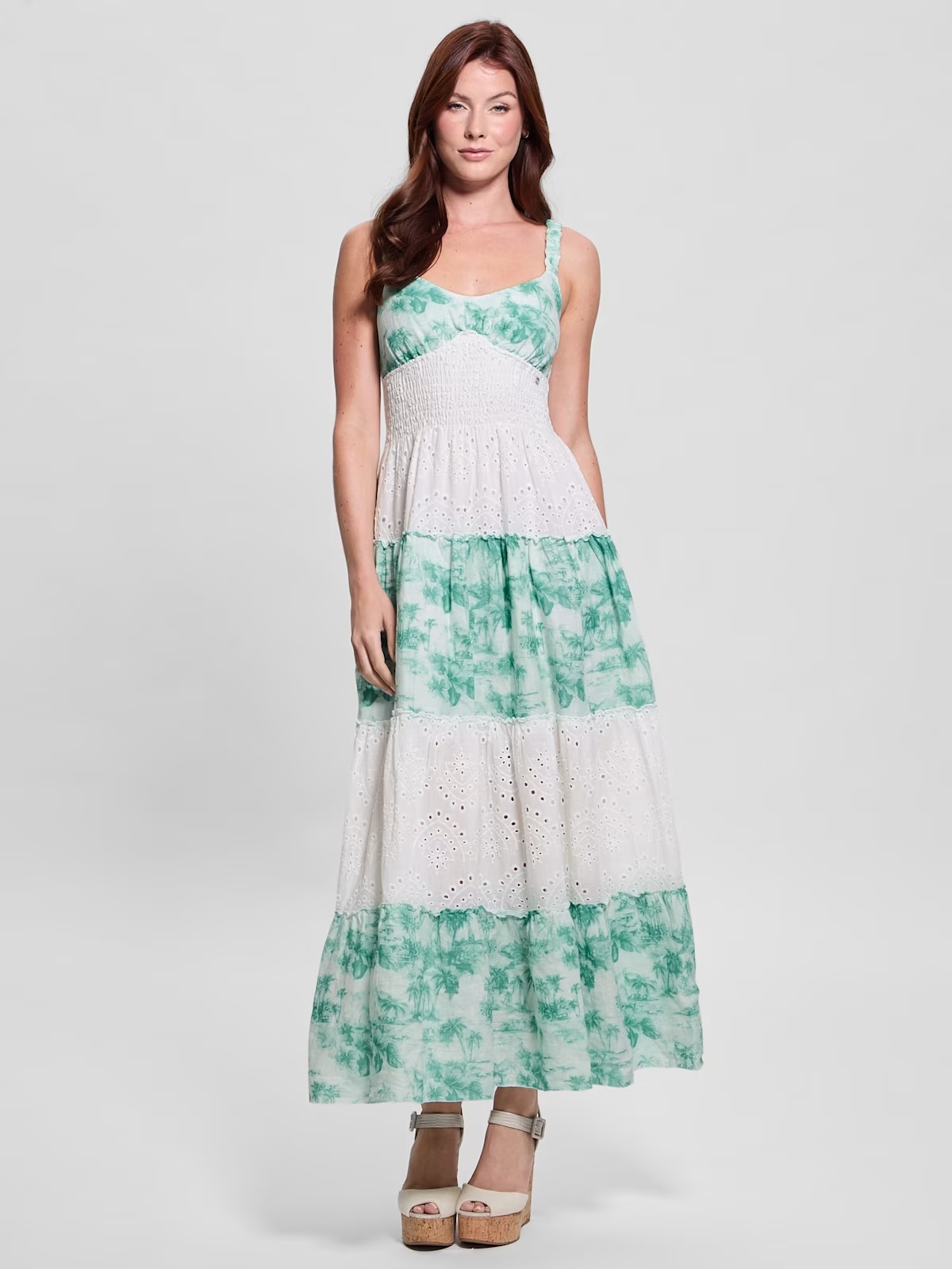 One Size Savina Linen Maxi Dress - Green