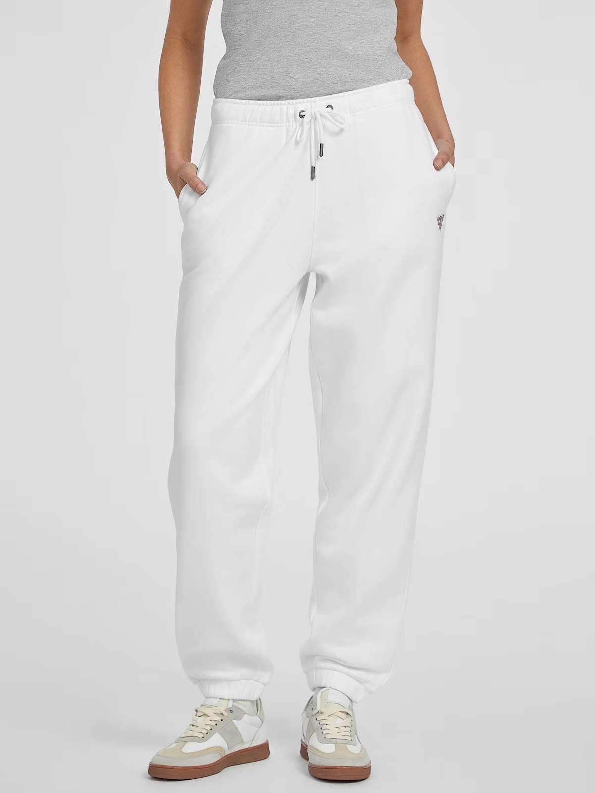 Mini Label Joggers - White