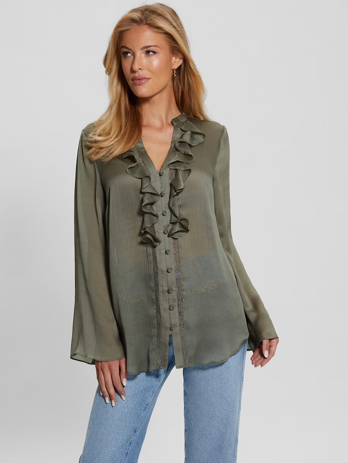 Eco Eva Chiffon Top - Green