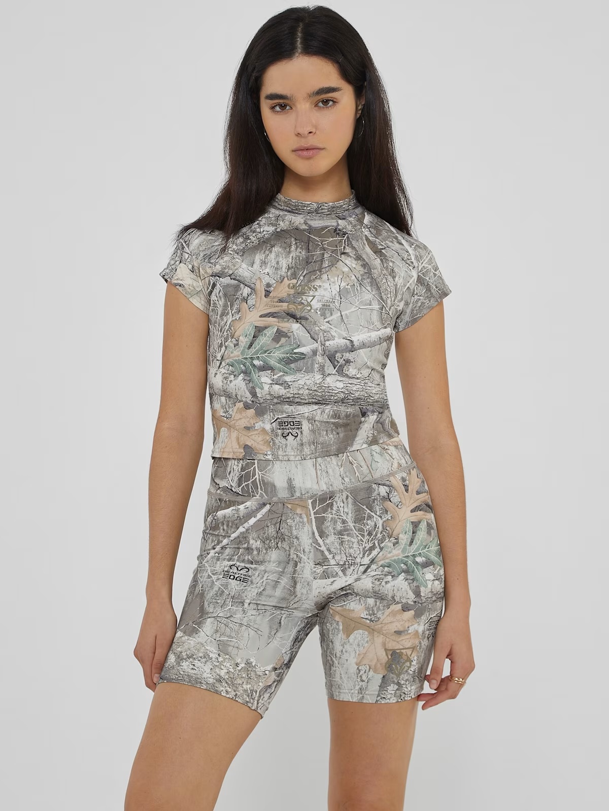 GUESS Originals x RealTree Mock Neck Tee - Green