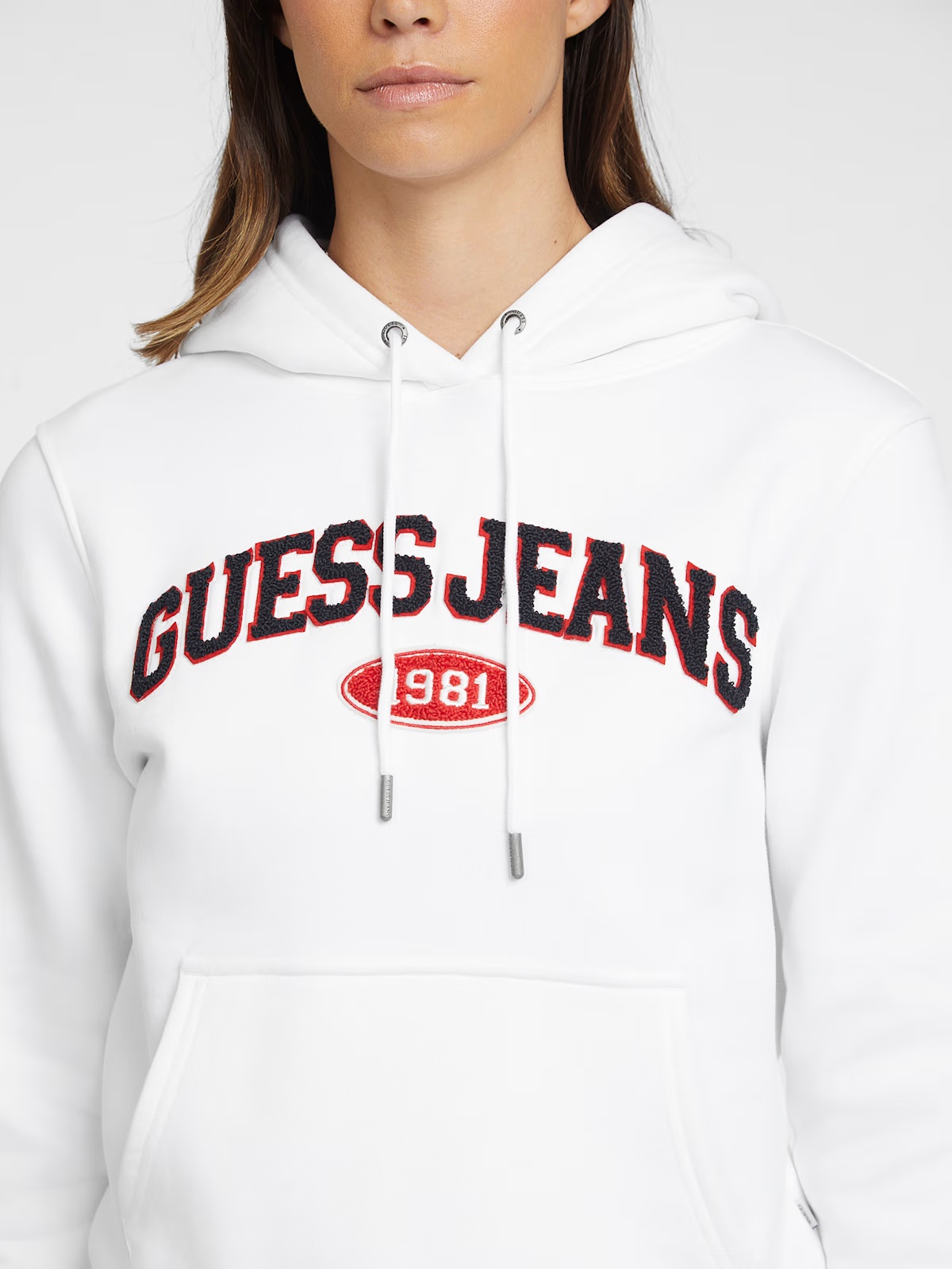 Chenille Logo Patch Hoodie - White