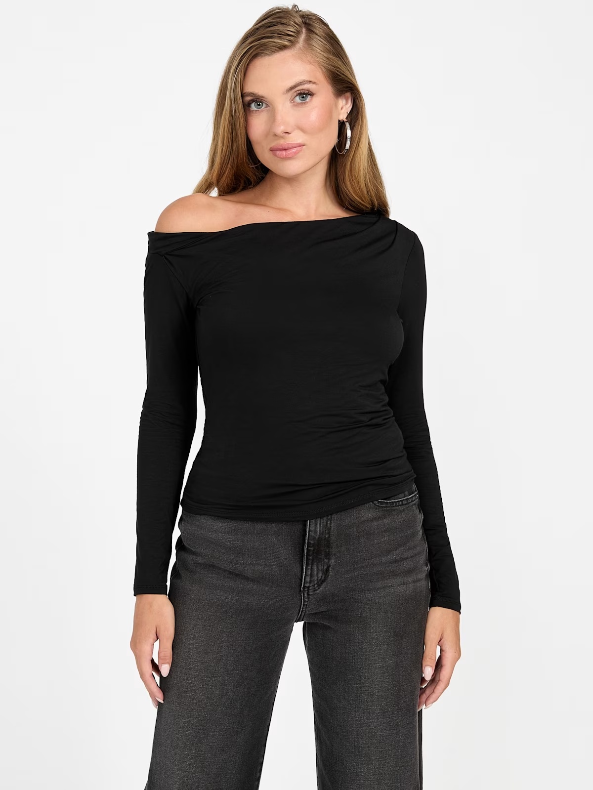 Eco Julianna Off-Shoulder Top - Black