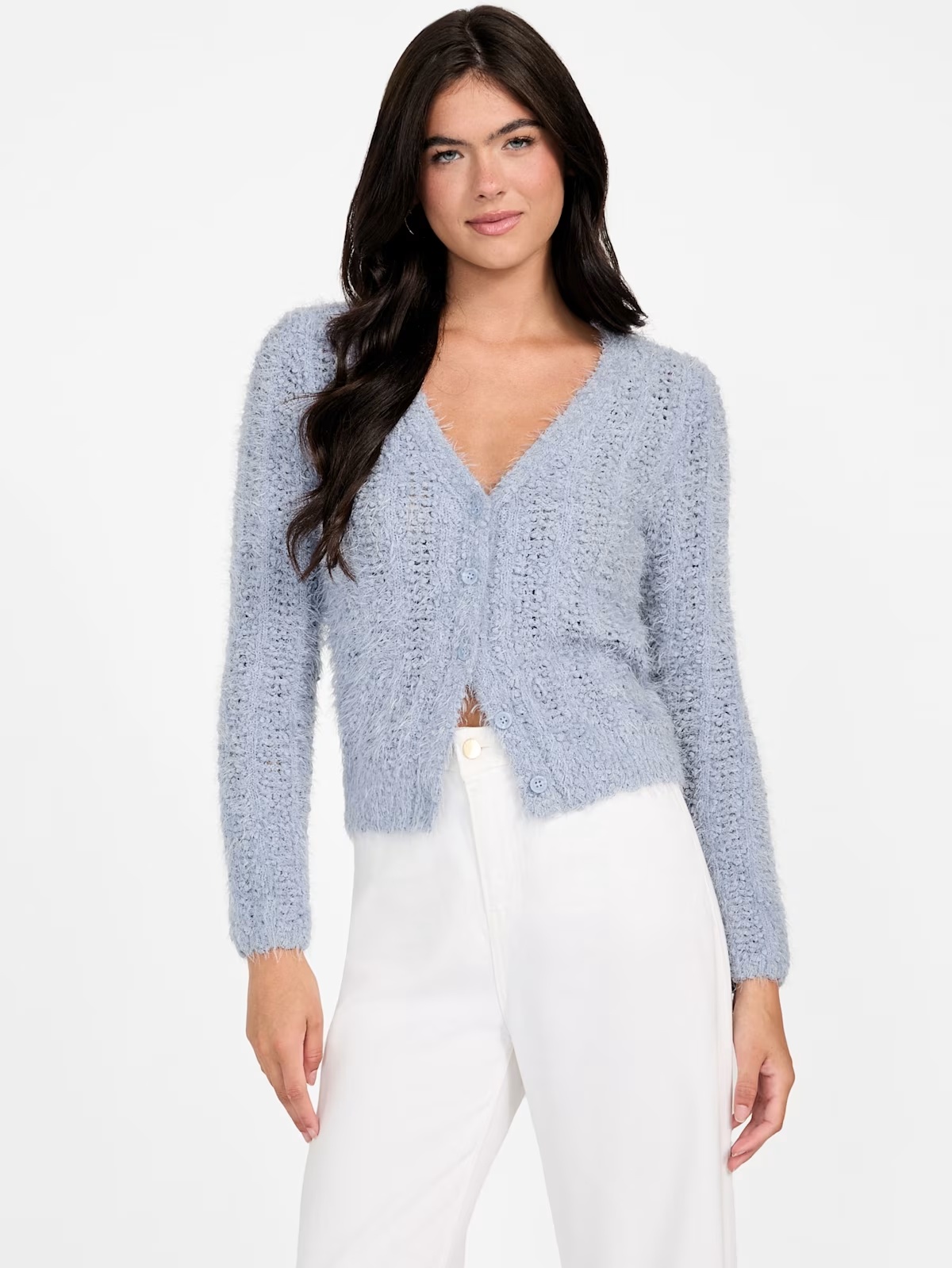 Eco Bea Open-Stitch Cardigan - Blue