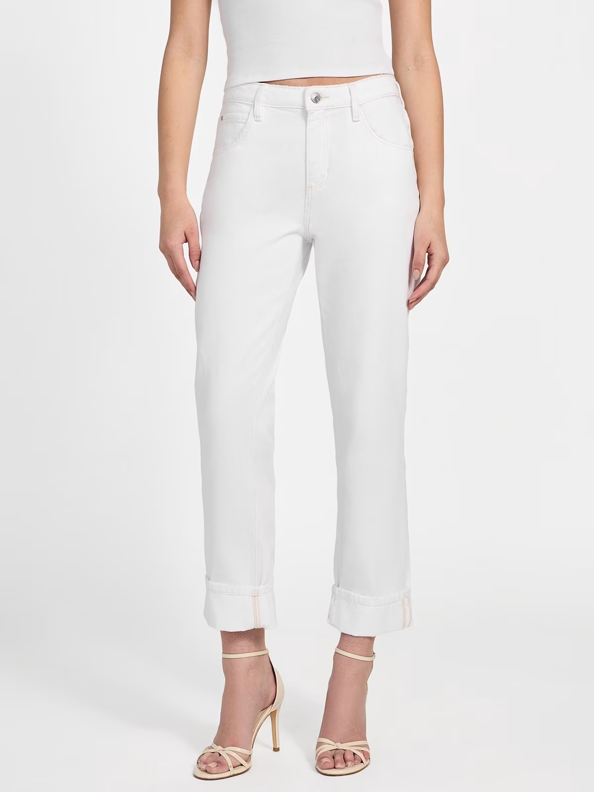 Eco Celia High-Rise Boyfriend Jeans - White