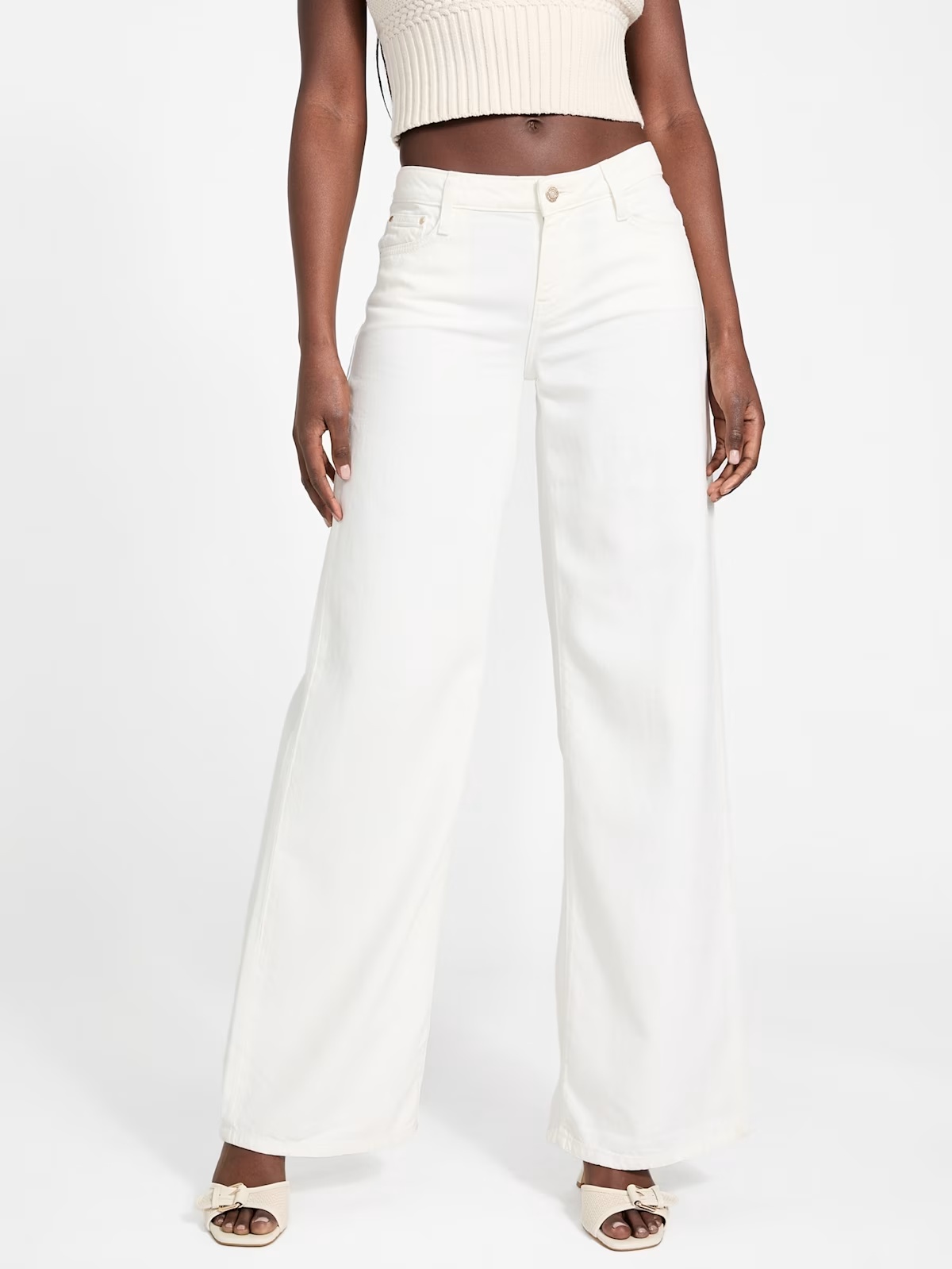 Eco Featherweight Sexy Palazzo Jeans - White