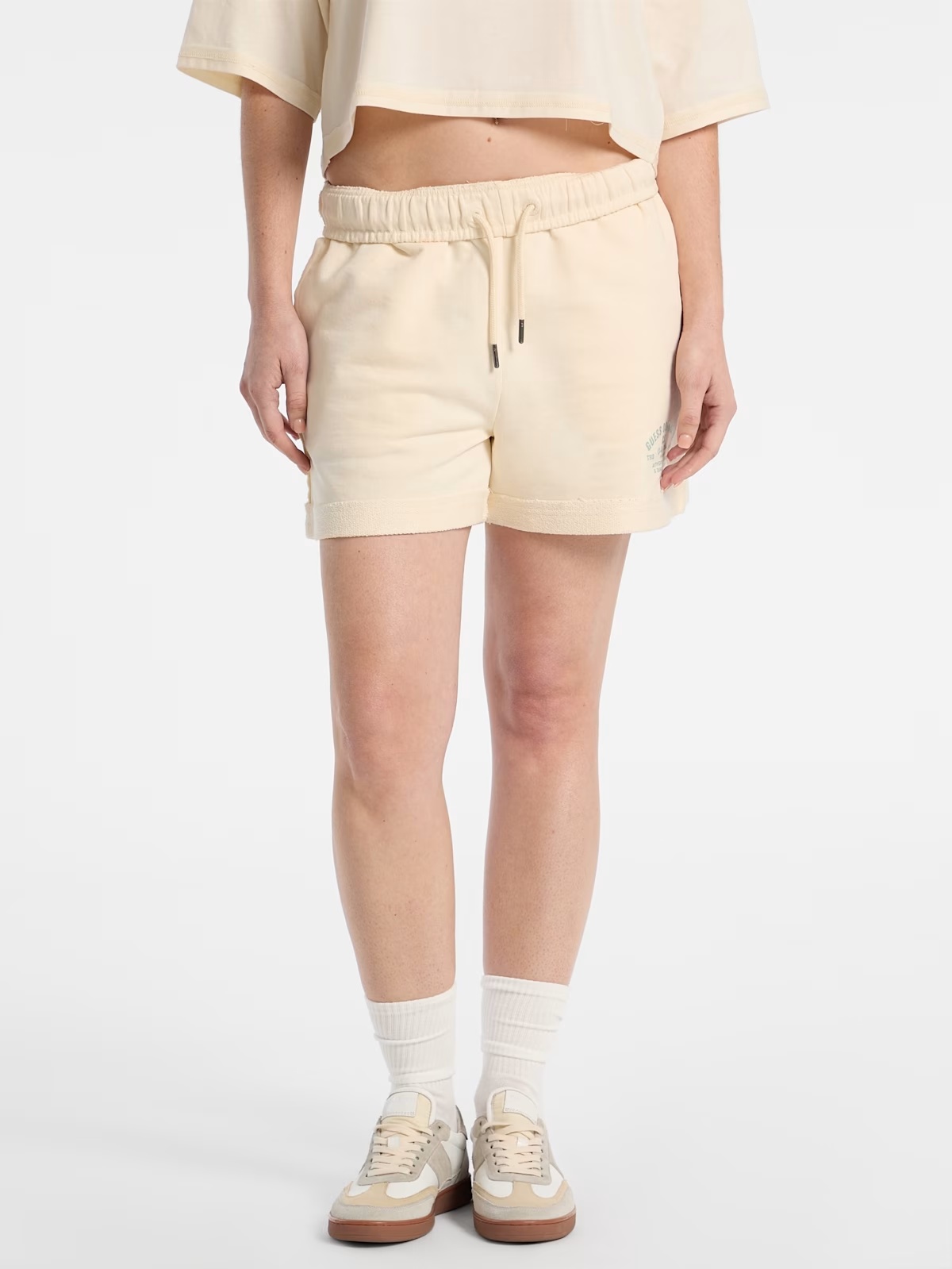 GUESS Originals Eco Distressed Shorts - White