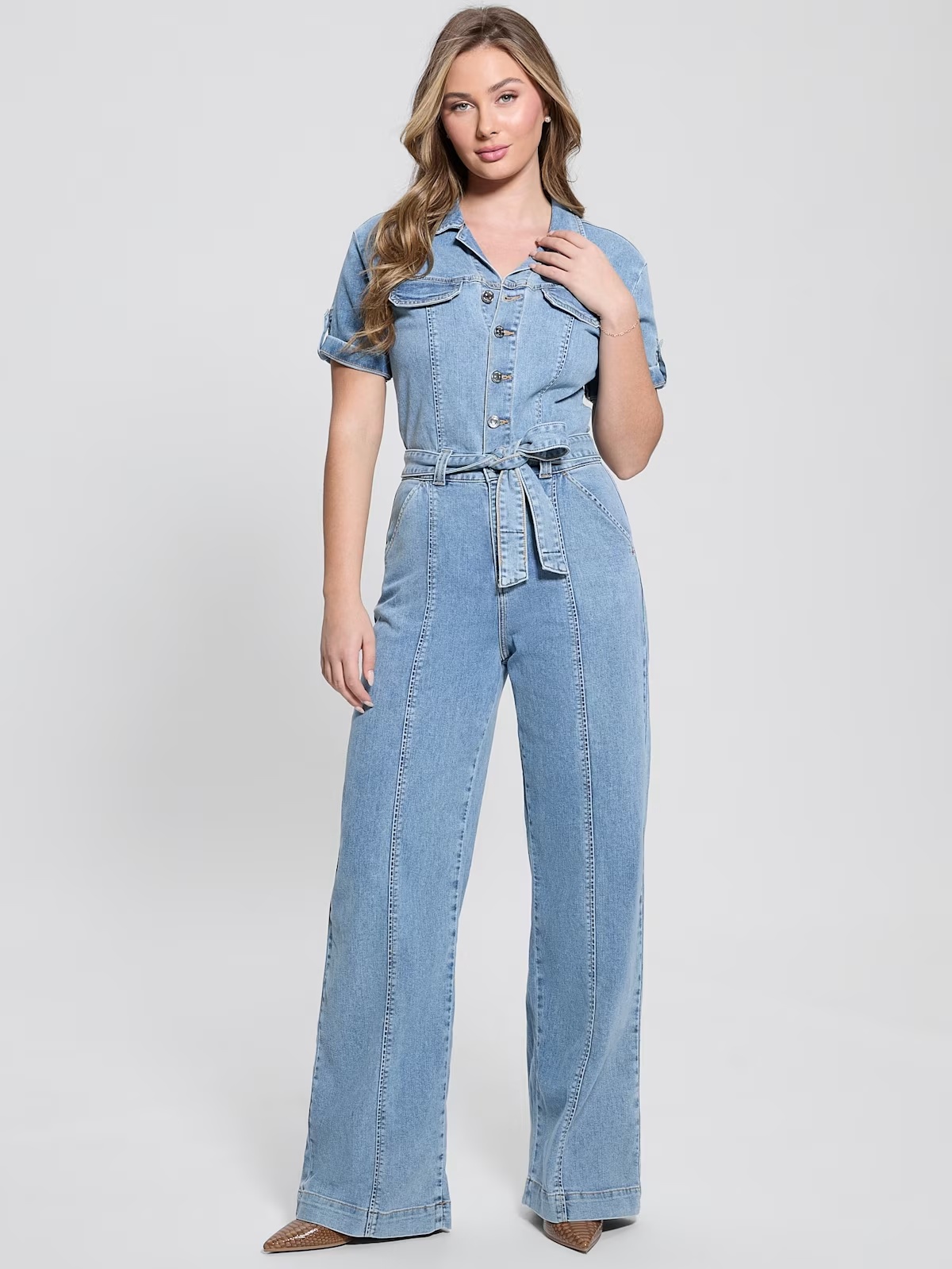 Eco Parker Denim Jumpsuit - Blue