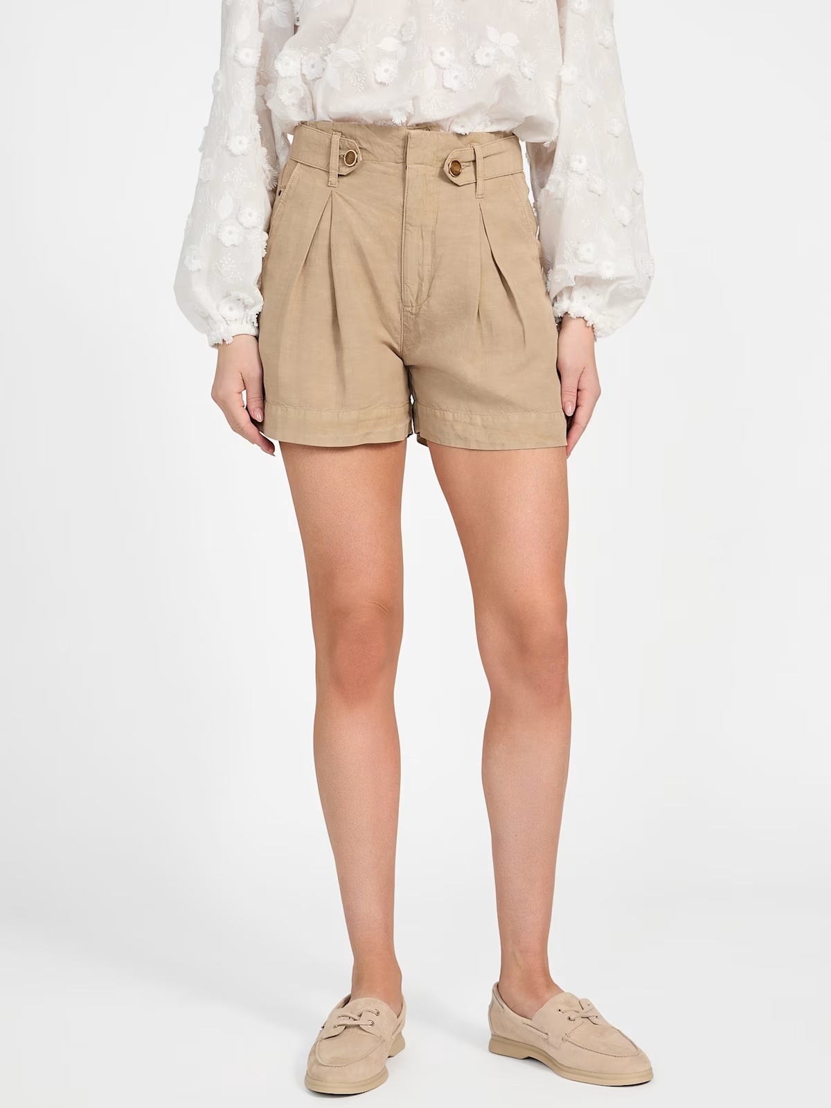 Eco Shaye Linen Shorts - Beige