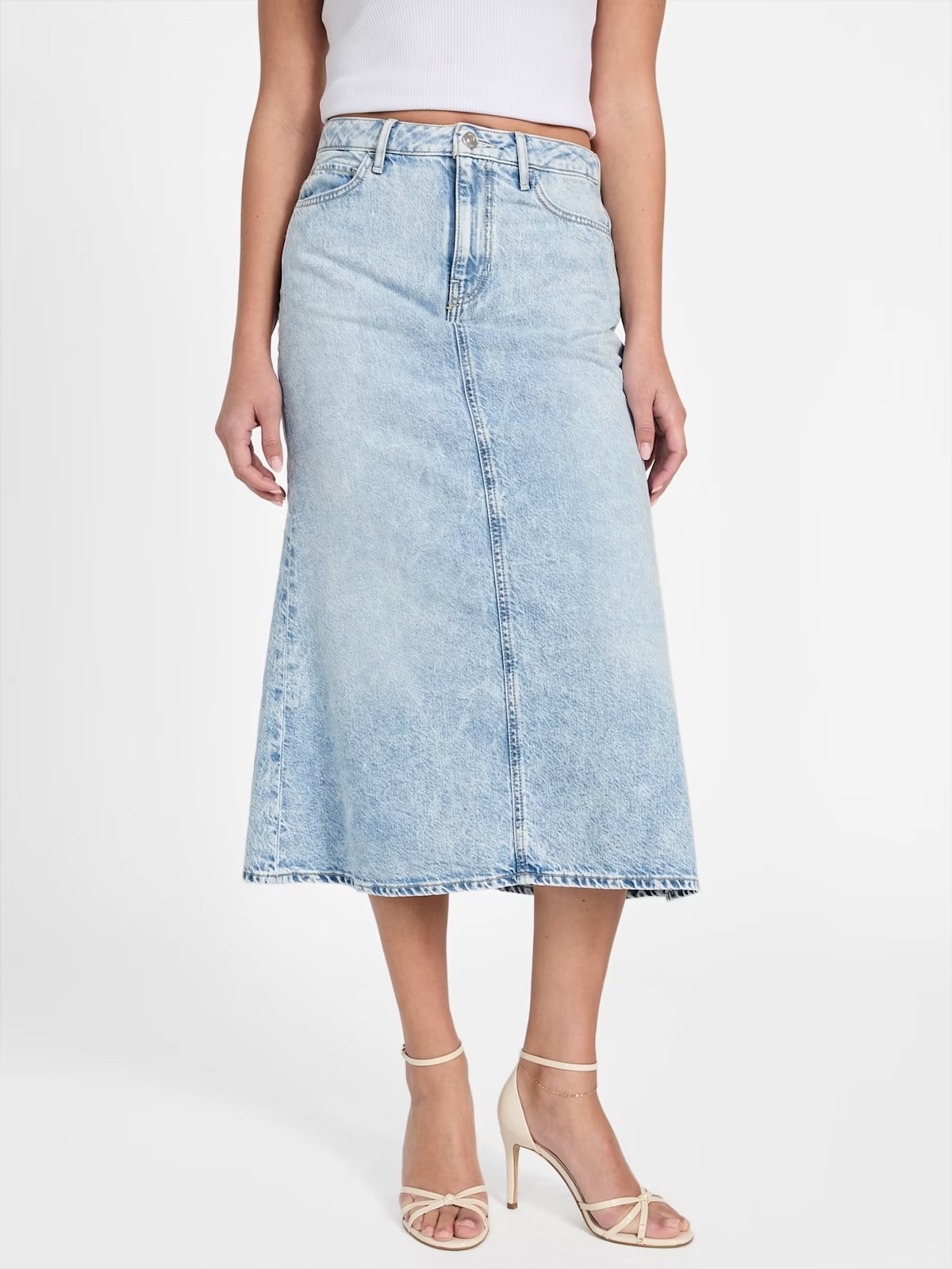 Eco Thaiss Denim Midi Skirt - Blue