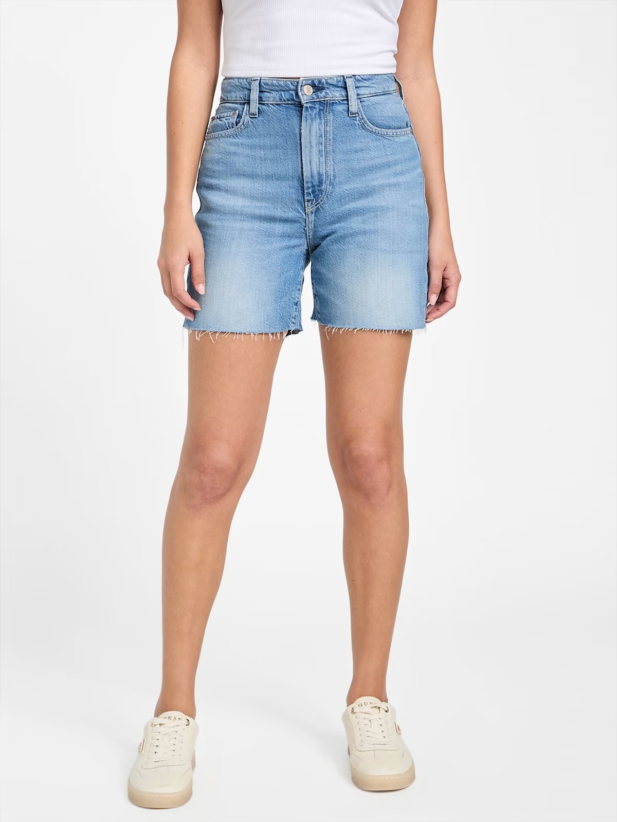 Eco 80s Pedal Denim Shorts - Blue