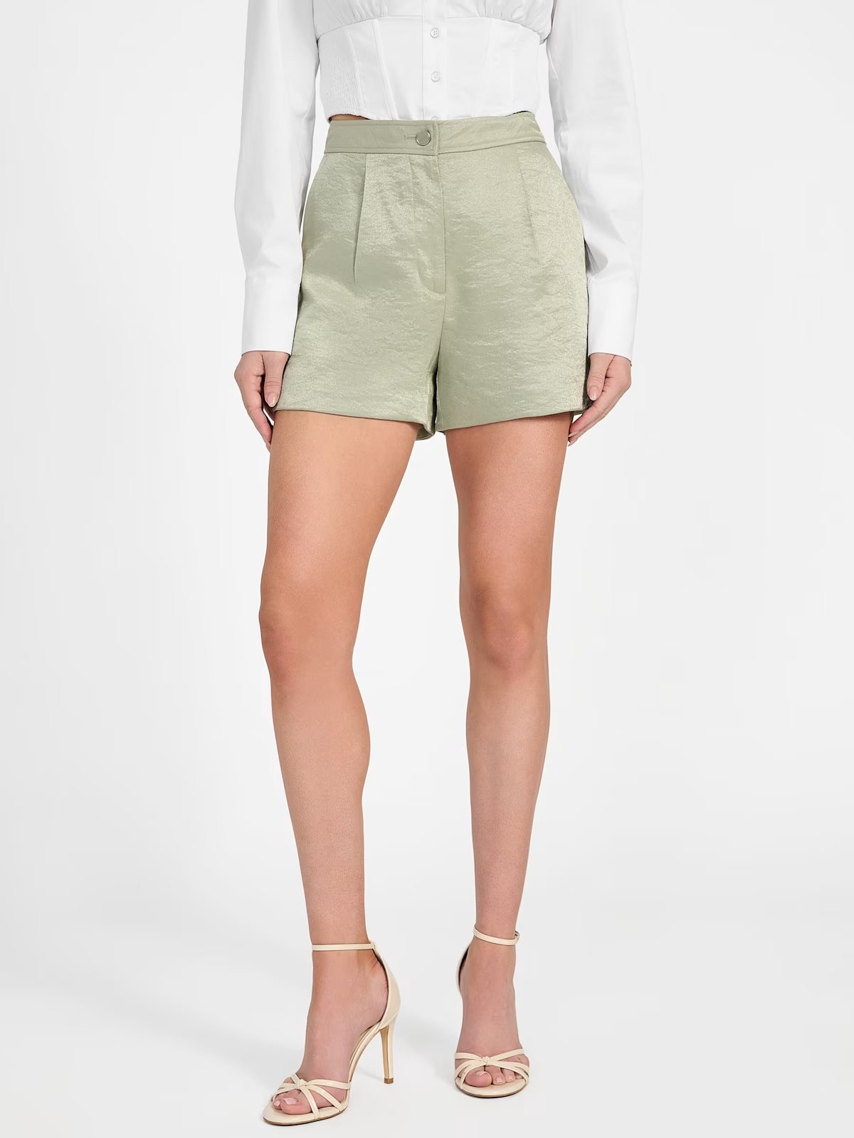 Camille Perfect Pleated Shorts - Green