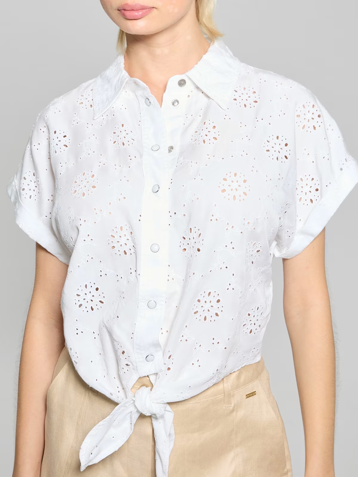 Eco Brigitte Eyelet Shirt - White