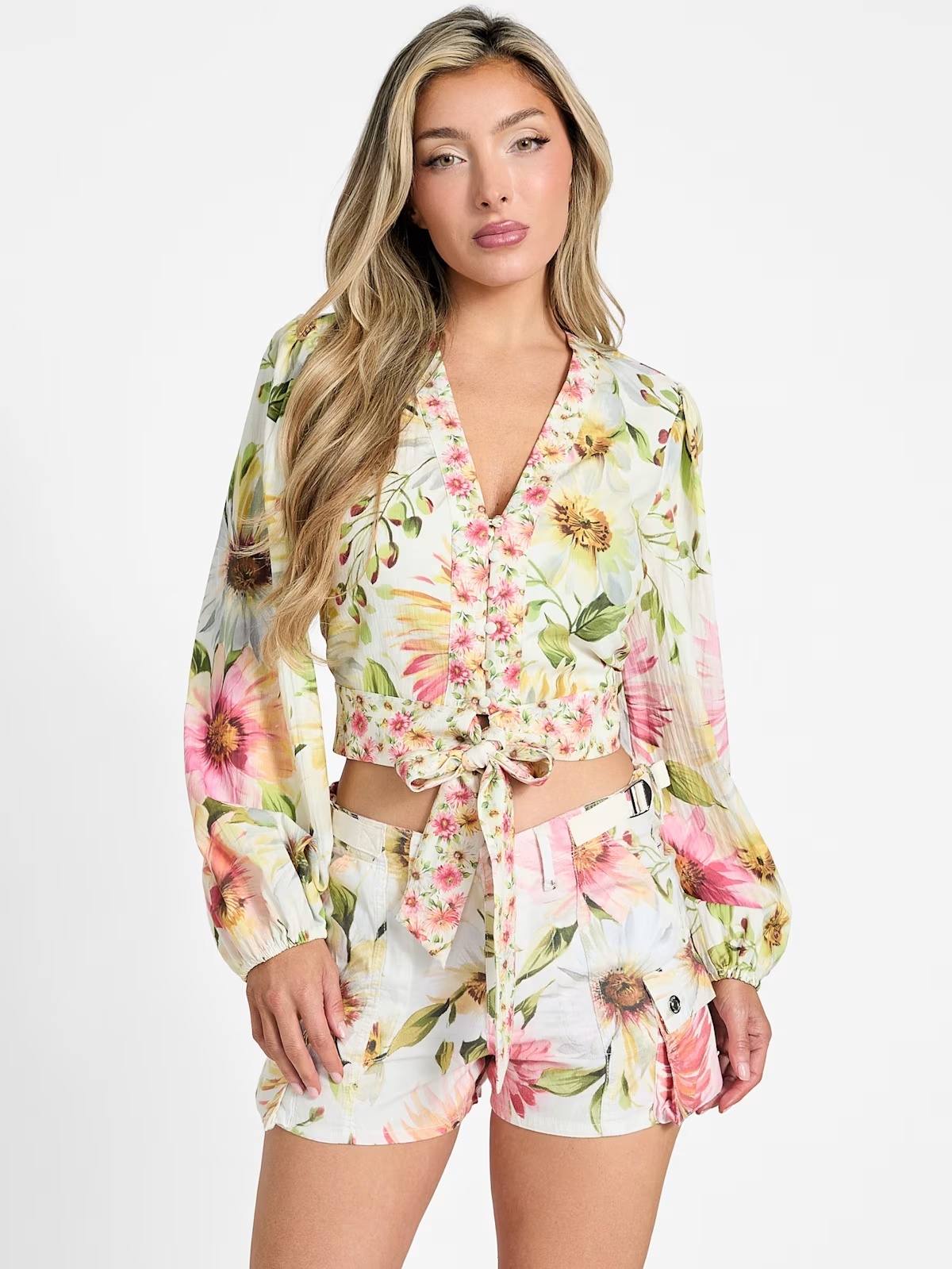 Colette V-Neck Bow Top - MultipleColors