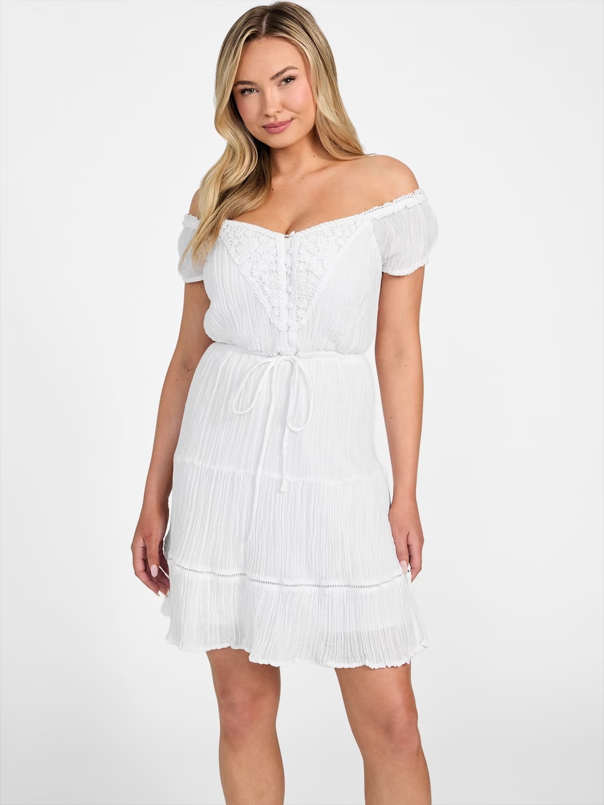 Eco Ciel Gauze Dress - White