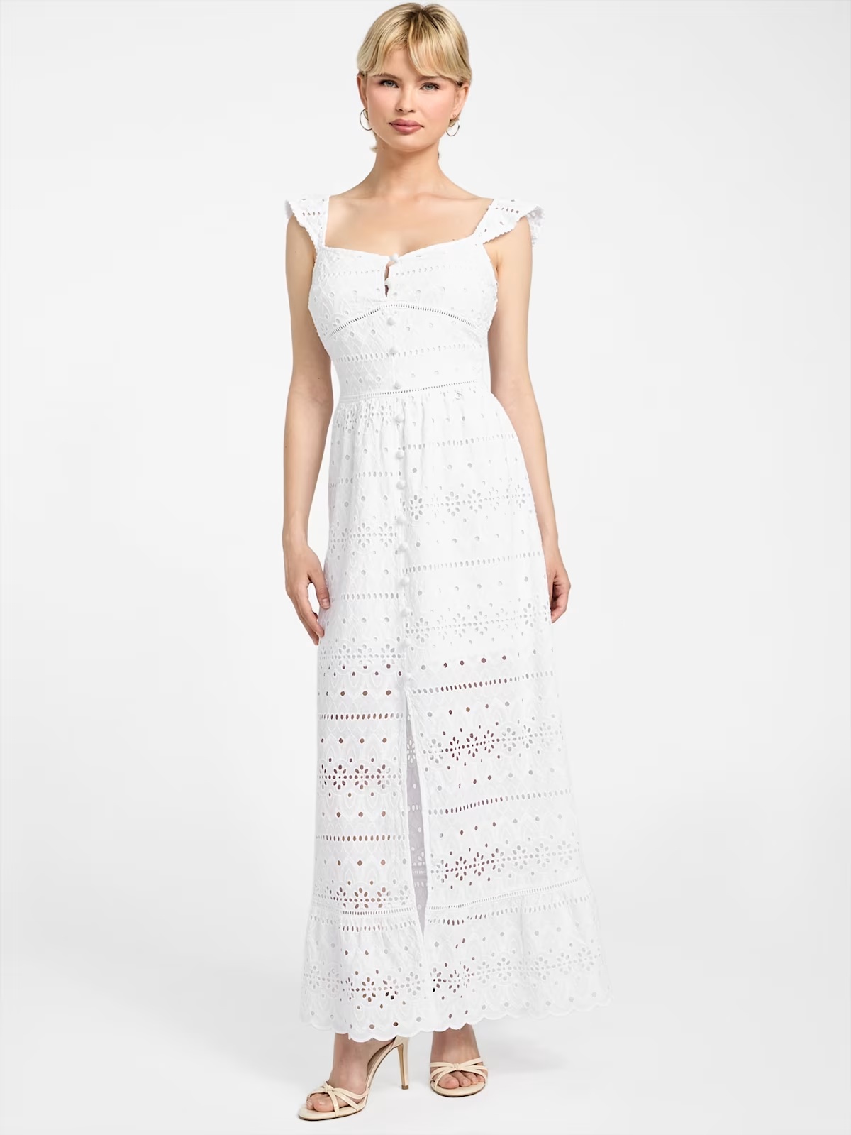 Elvire Eyelet Maxi Dress - White