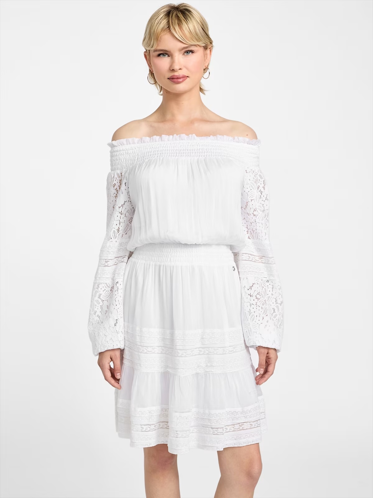 Audrey Off-the-Shoulder Mini Dress - White