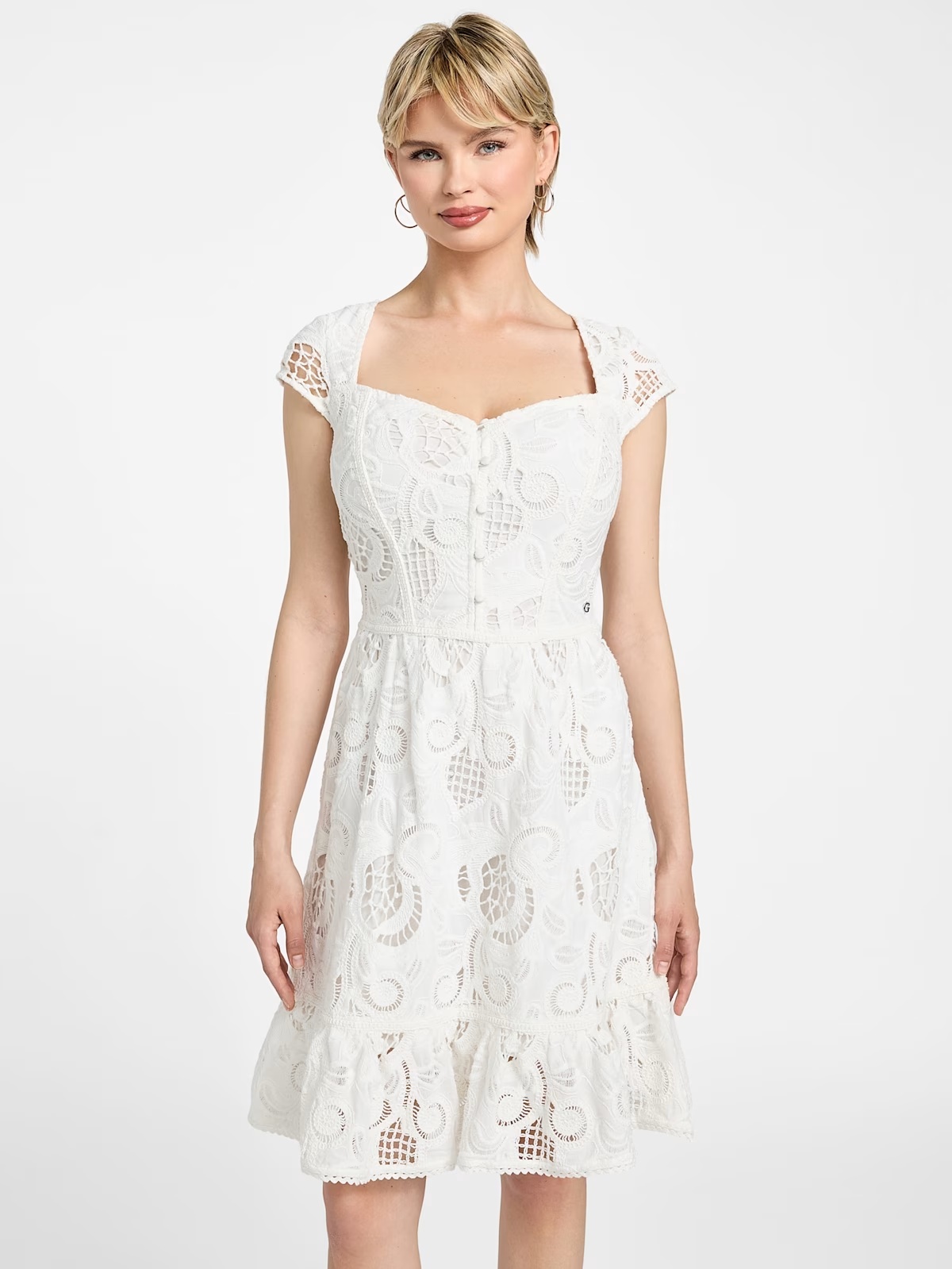 Eco Domitilla Embroidered Dress - White
