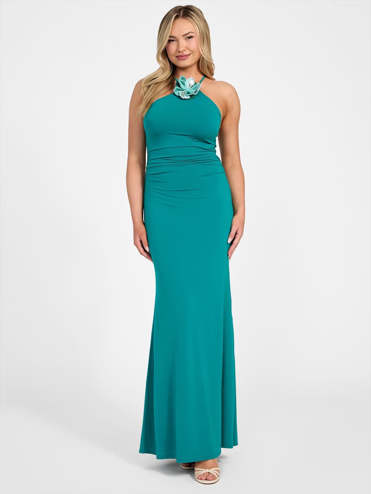 Eco Long Flower Dress - Blue