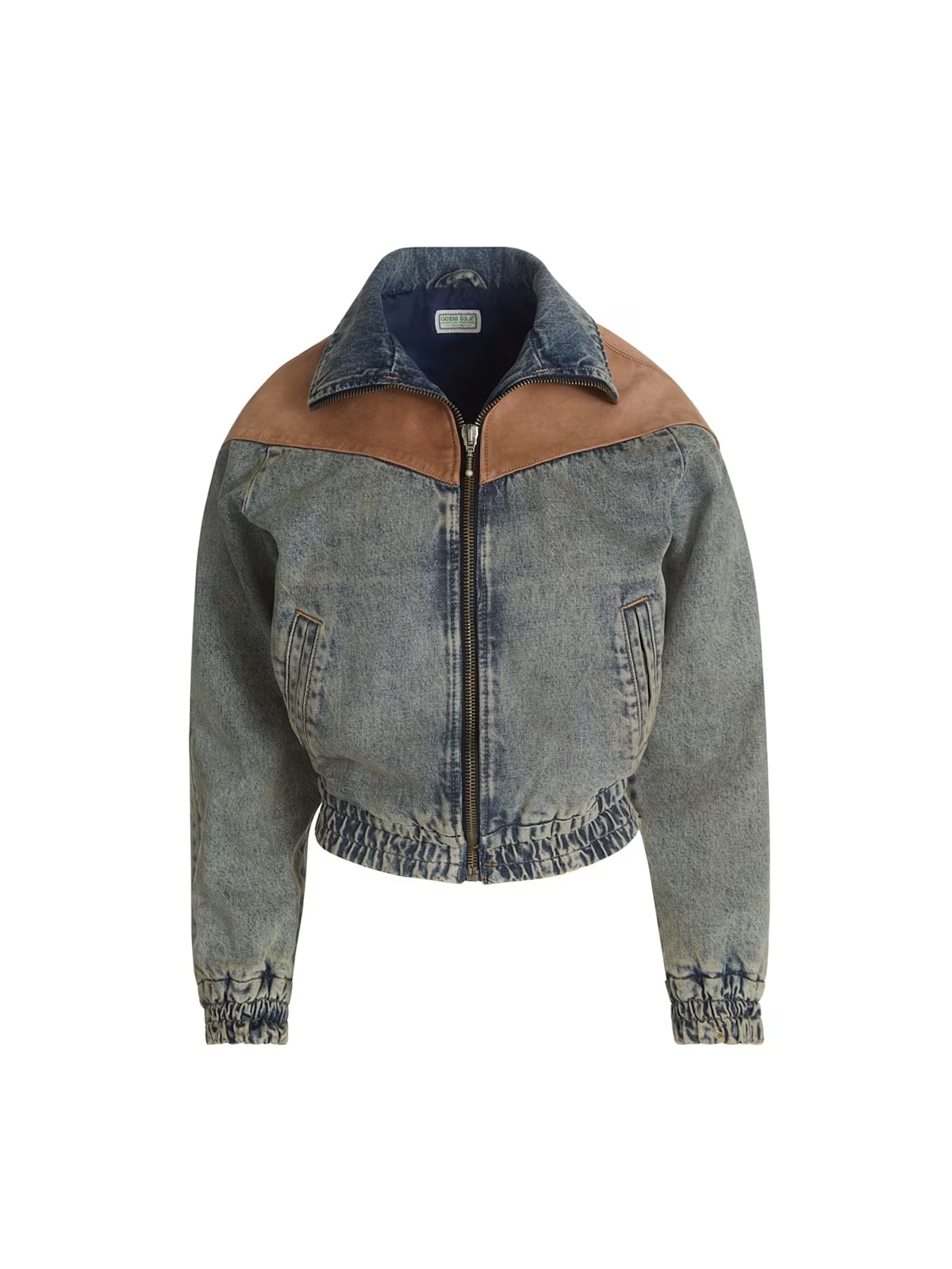 zip denim jacket - Blue